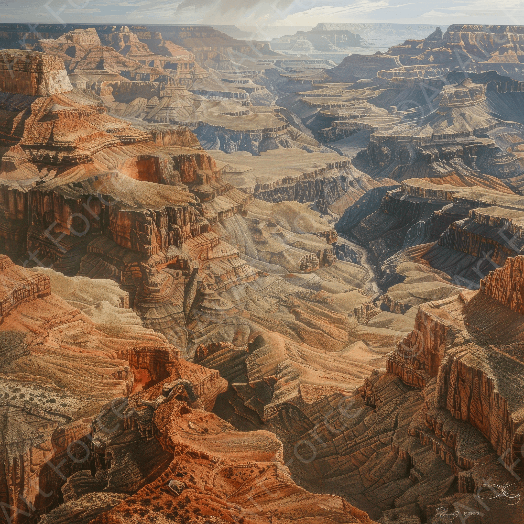 Digital Ai Artwork, of Rough Nature Grand Canyon 3, ideal for art enthusiasts and collectors.