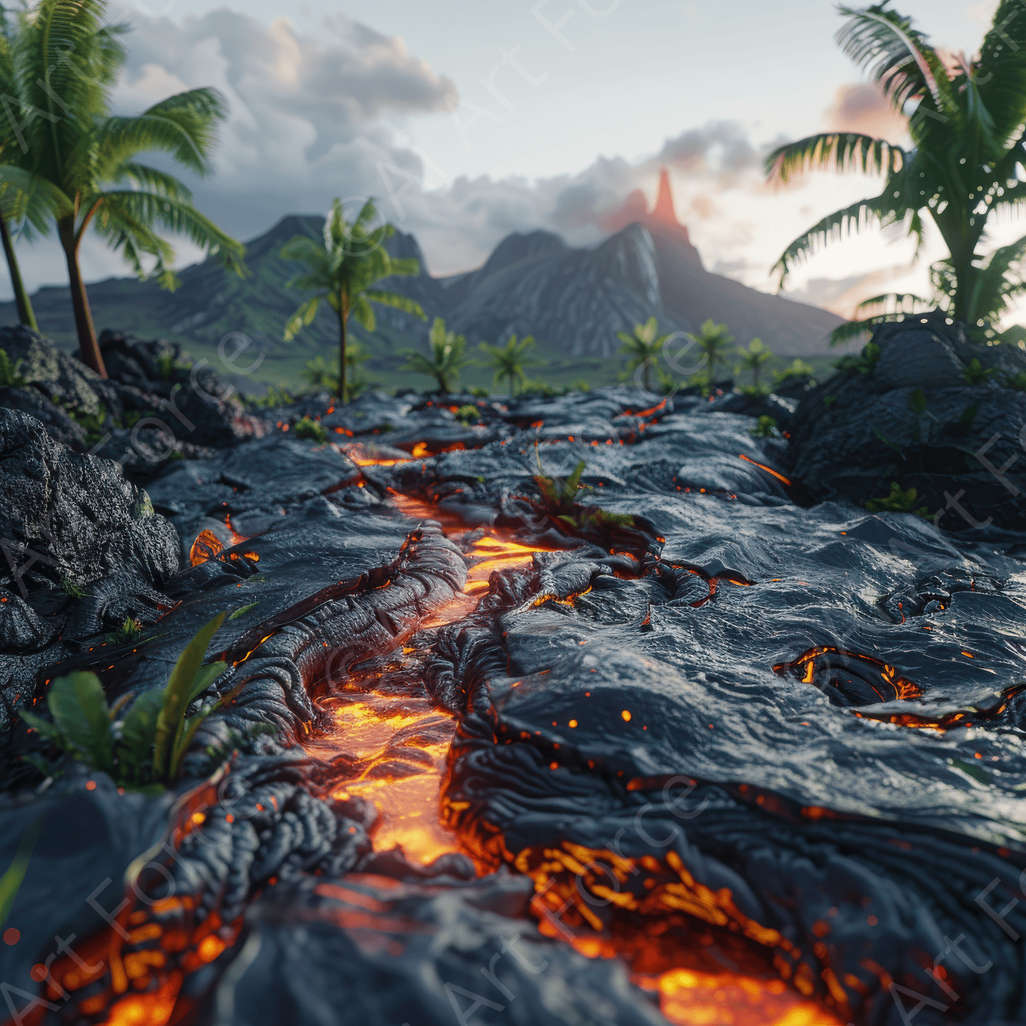 Digital Ai Artwork, of Rough Nature Hawaii, ideal for art enthusiasts and collectors.