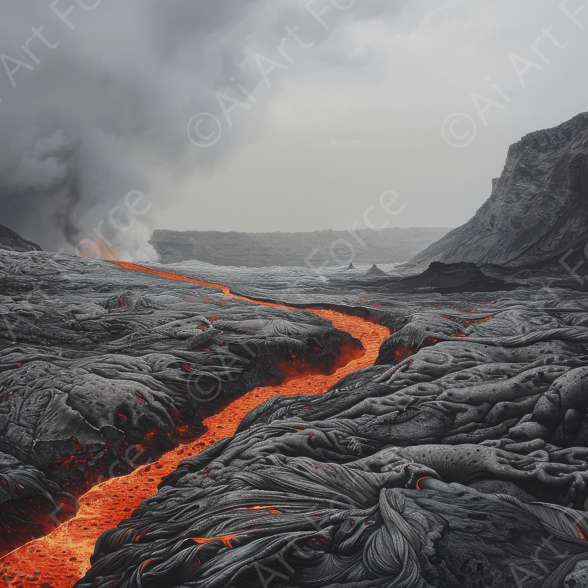 Digital Ai Artwork, of Rough Nature Hawaii 2, ideal for art enthusiasts and collectors.