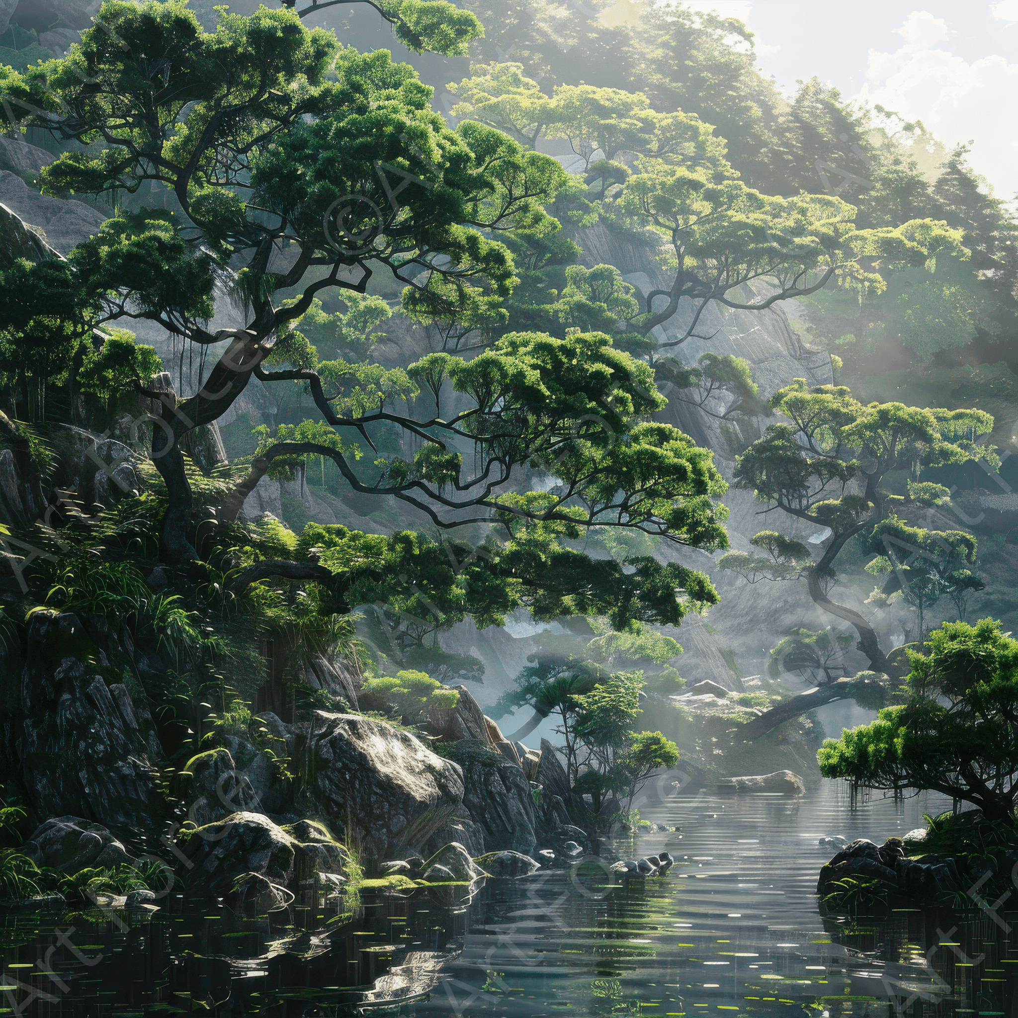 Digital Ai Artwork, of Rough Nature Japan, ideal for art enthusiasts and collectors.