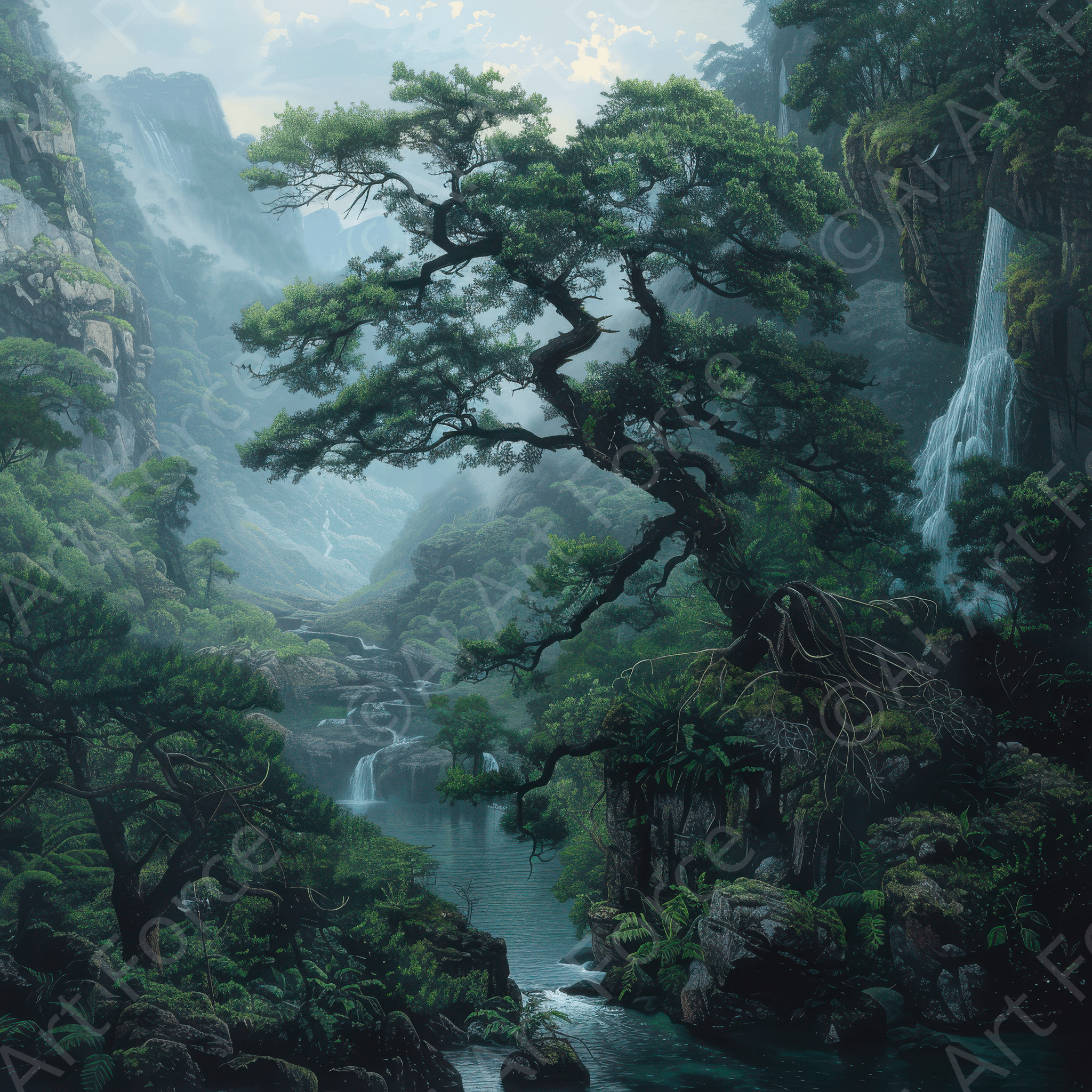 Digital Ai Artwork, of Rough Nature Japan 2, ideal for art enthusiasts and collectors.