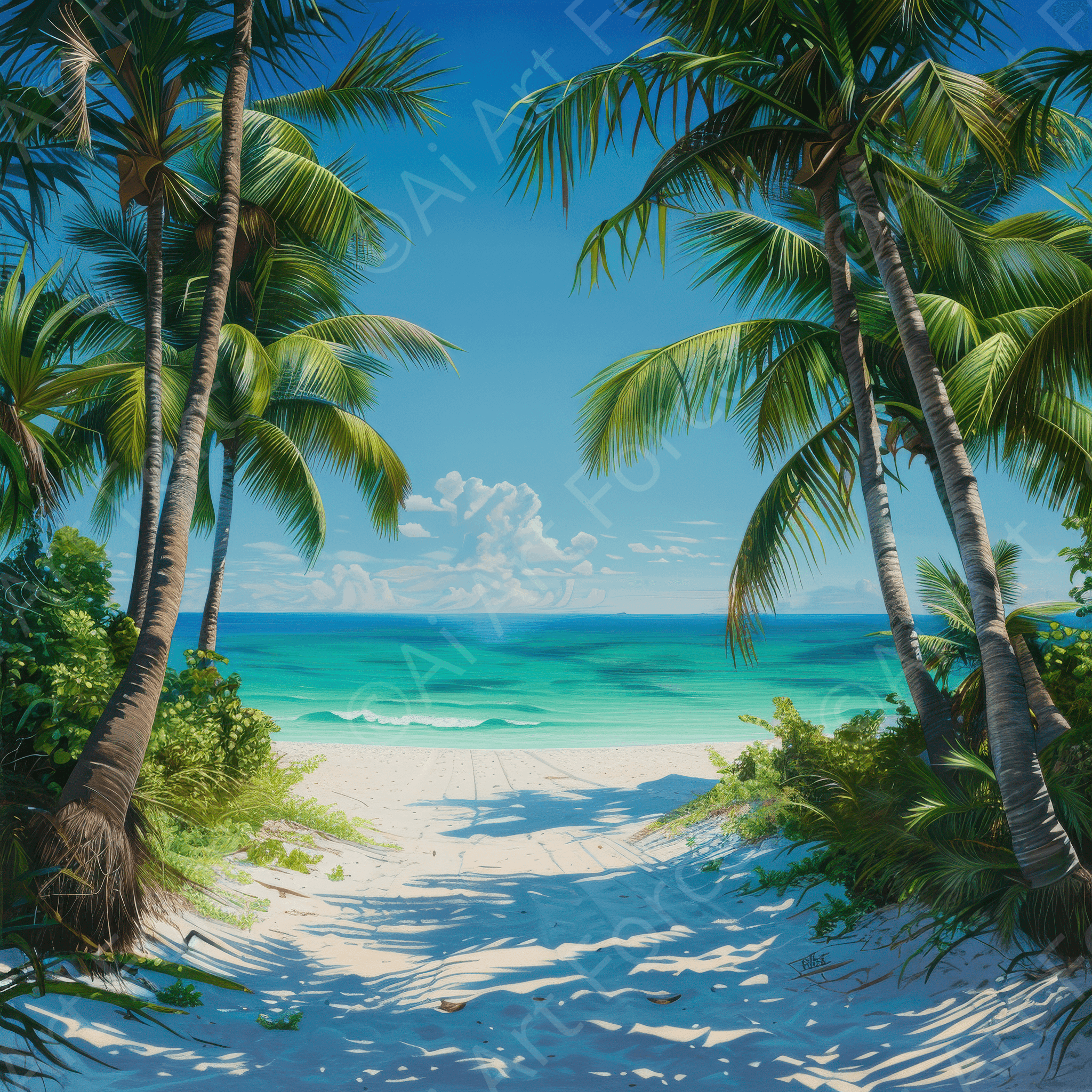 Digital Ai Artwork, of Rough Nature Tropical Paradise 2, ideal for art enthusiasts and collectors.