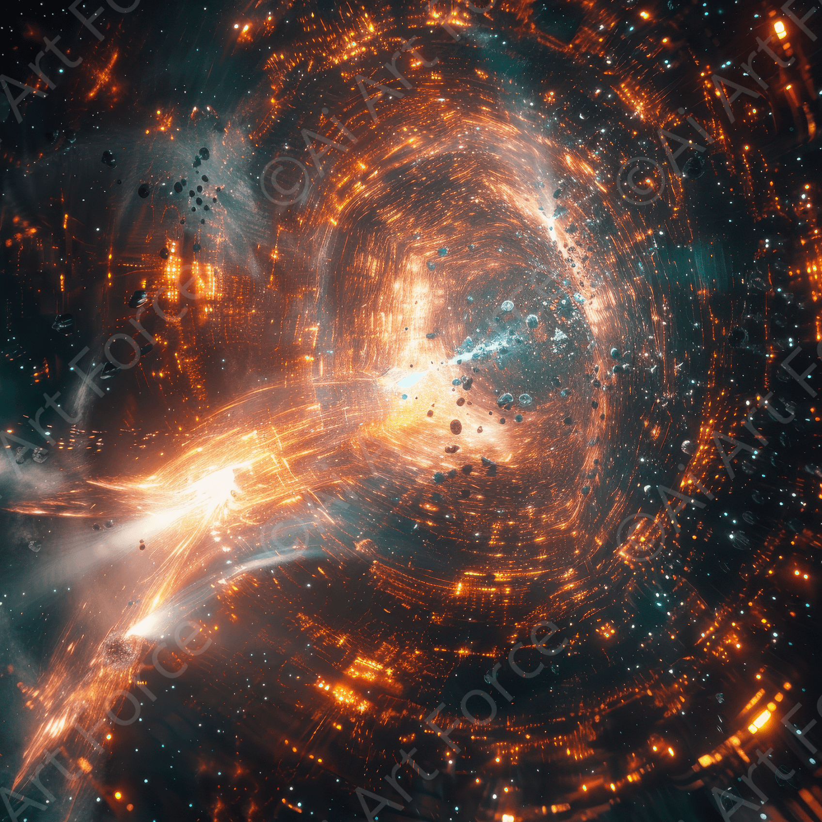 Digital Ai Artwork, of Sci Fi Space 1, ideal for art enthusiasts and collectors.