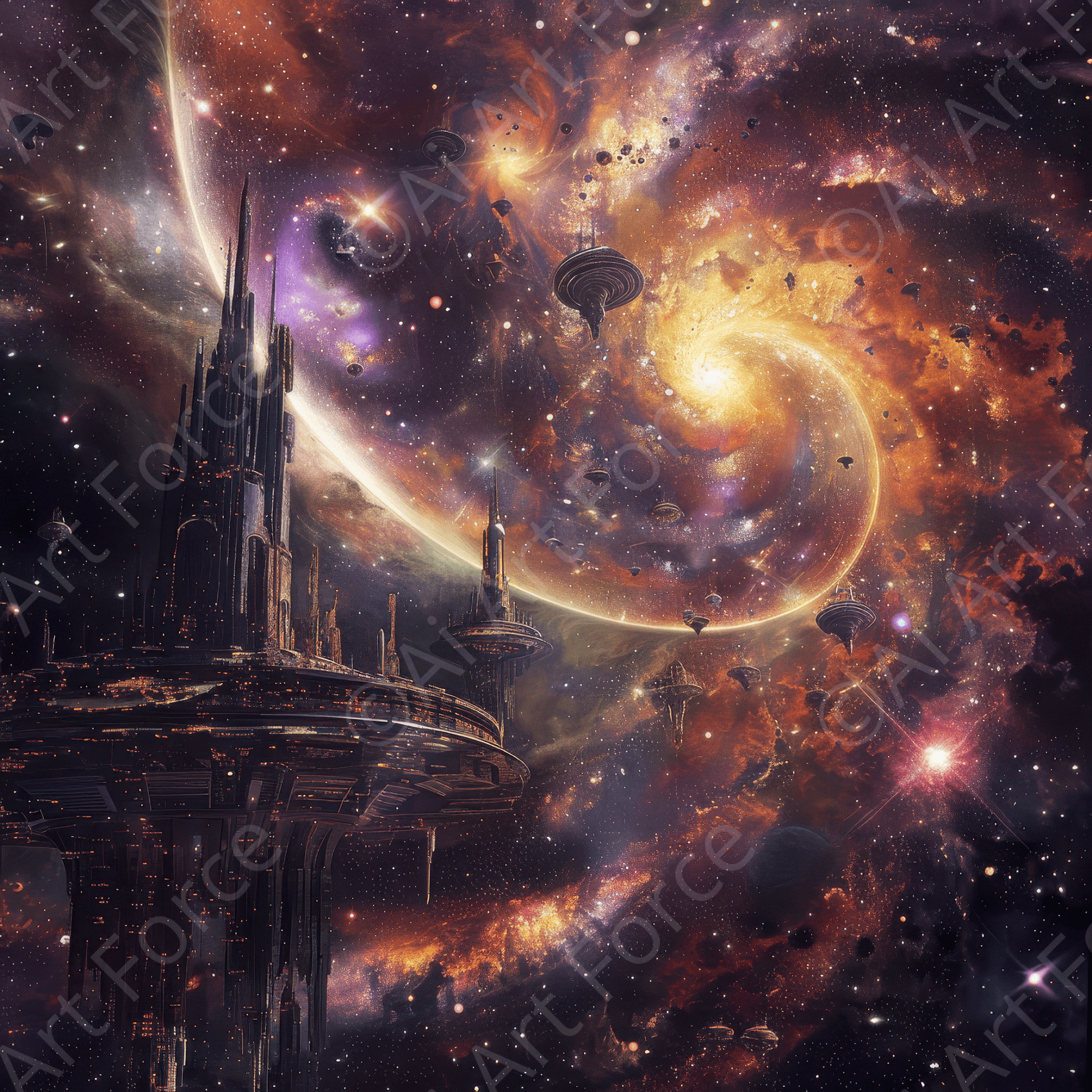 Digital Ai Artwork, of Sci Fi Space 3, ideal for art enthusiasts and collectors.