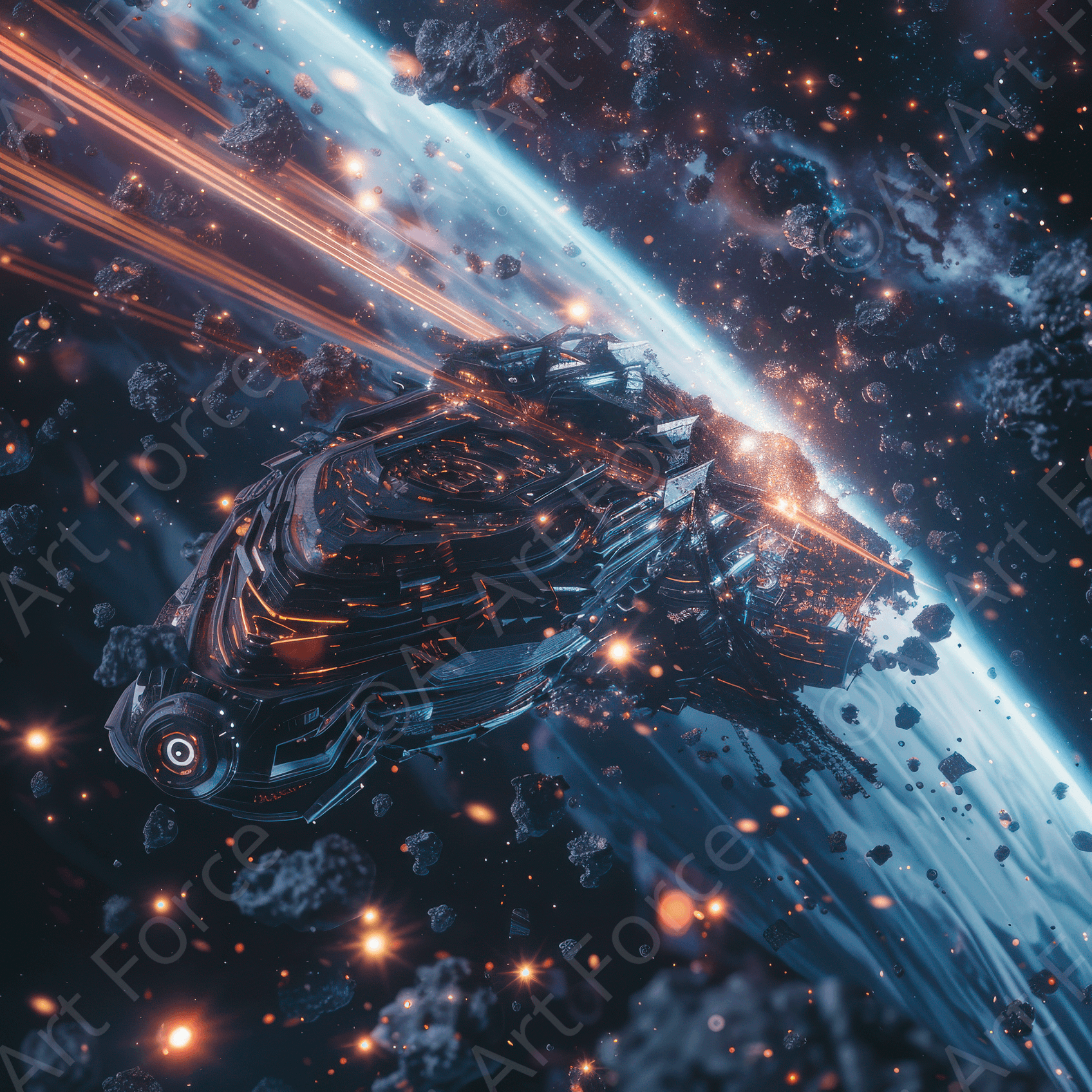 Digital Ai Artwork, of Sci Fi Space 4, ideal for art enthusiasts and collectors.