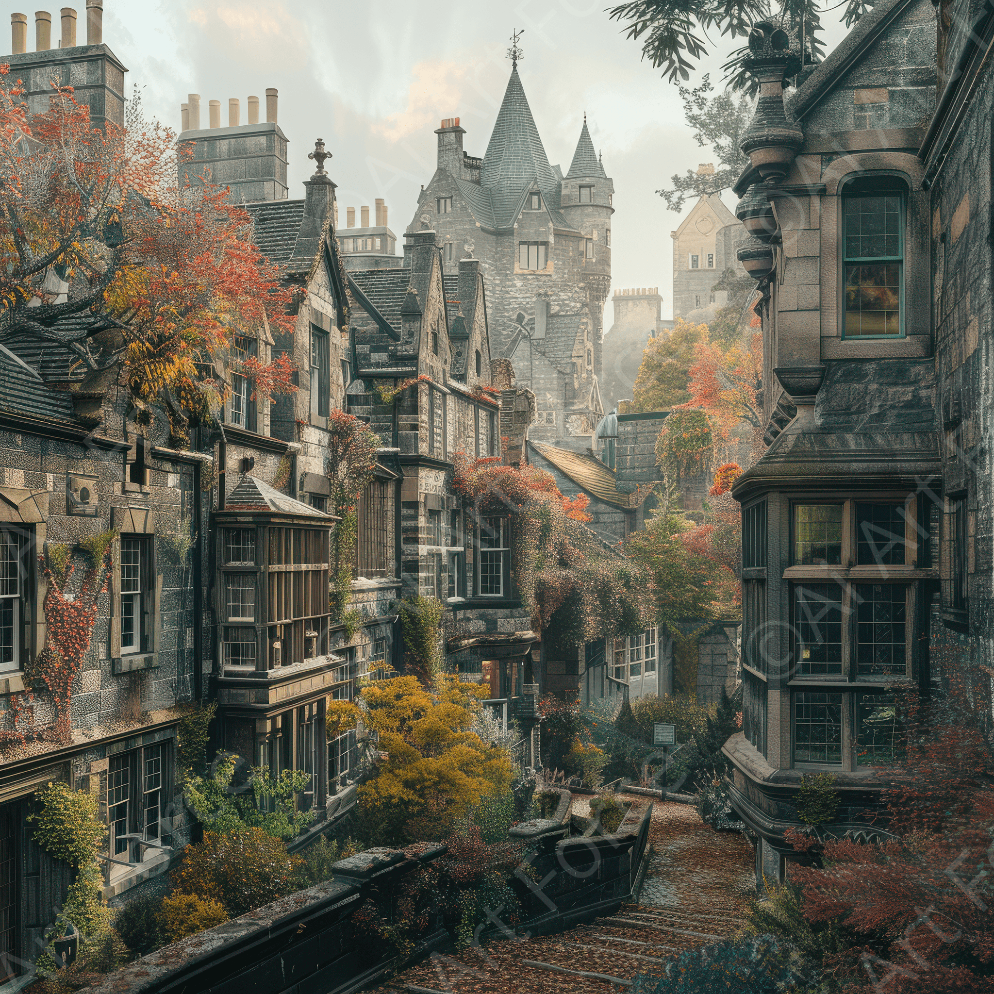 Digital Ai Artwork, of Scottish Historical site, ideal for art enthusiasts and collectors.