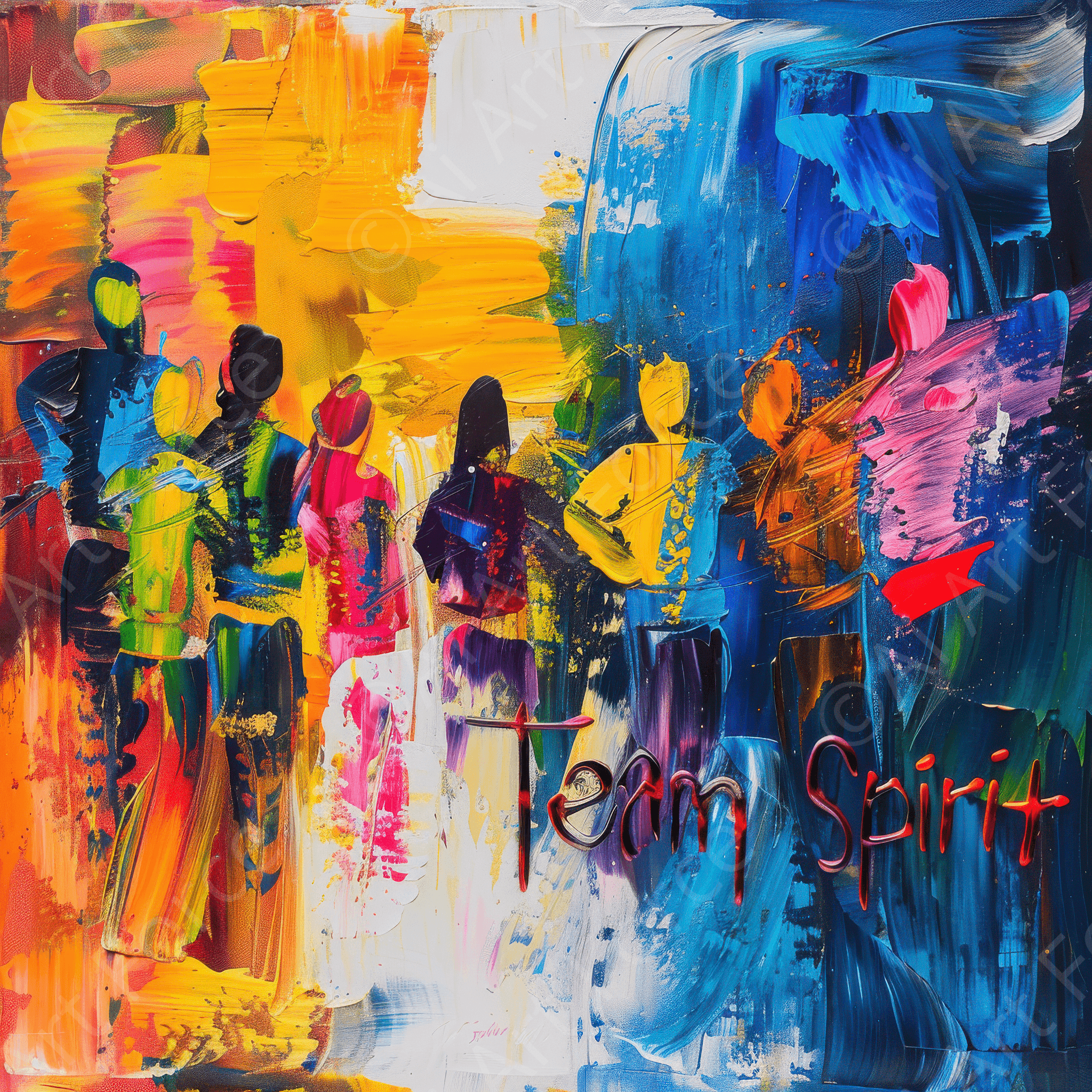 Digital Ai Artwork, of Team Spirit Work Mood Maker 4, ideal for art enthusiasts and collectors.