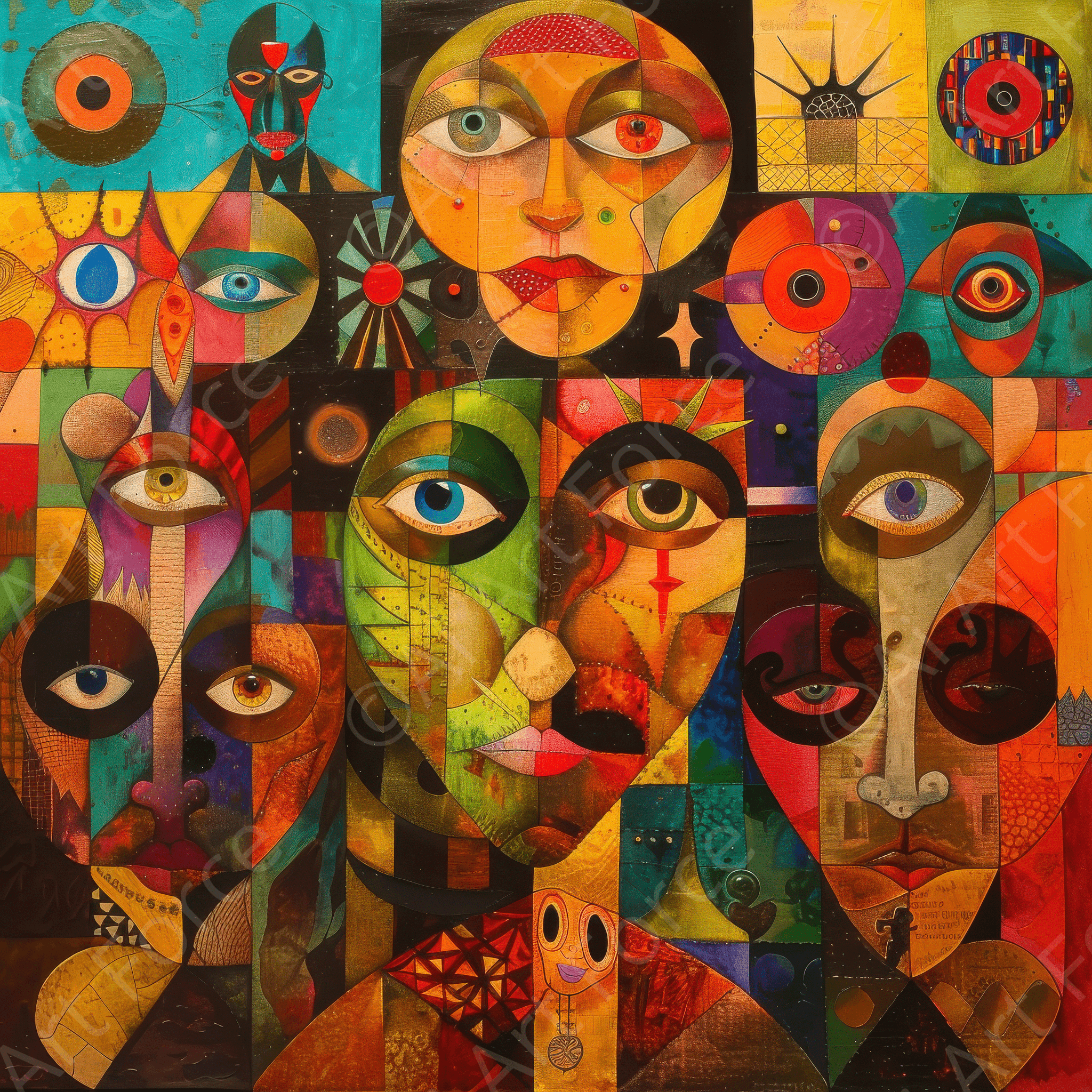 Digital Ai Artwork, of The Odd Fellows abstract art syle, ideal for art enthusiasts and collectors.