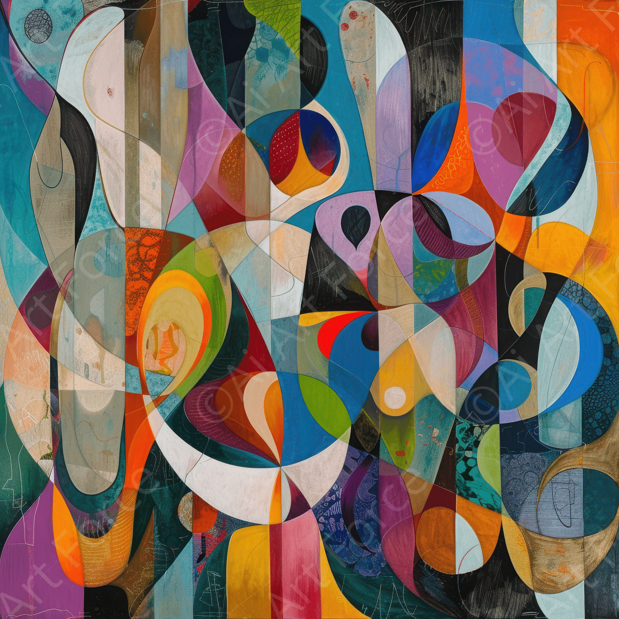 Digital Ai Artwork, of The Odd Fellows abstract art syle 7, ideal for art enthusiasts and collectors.