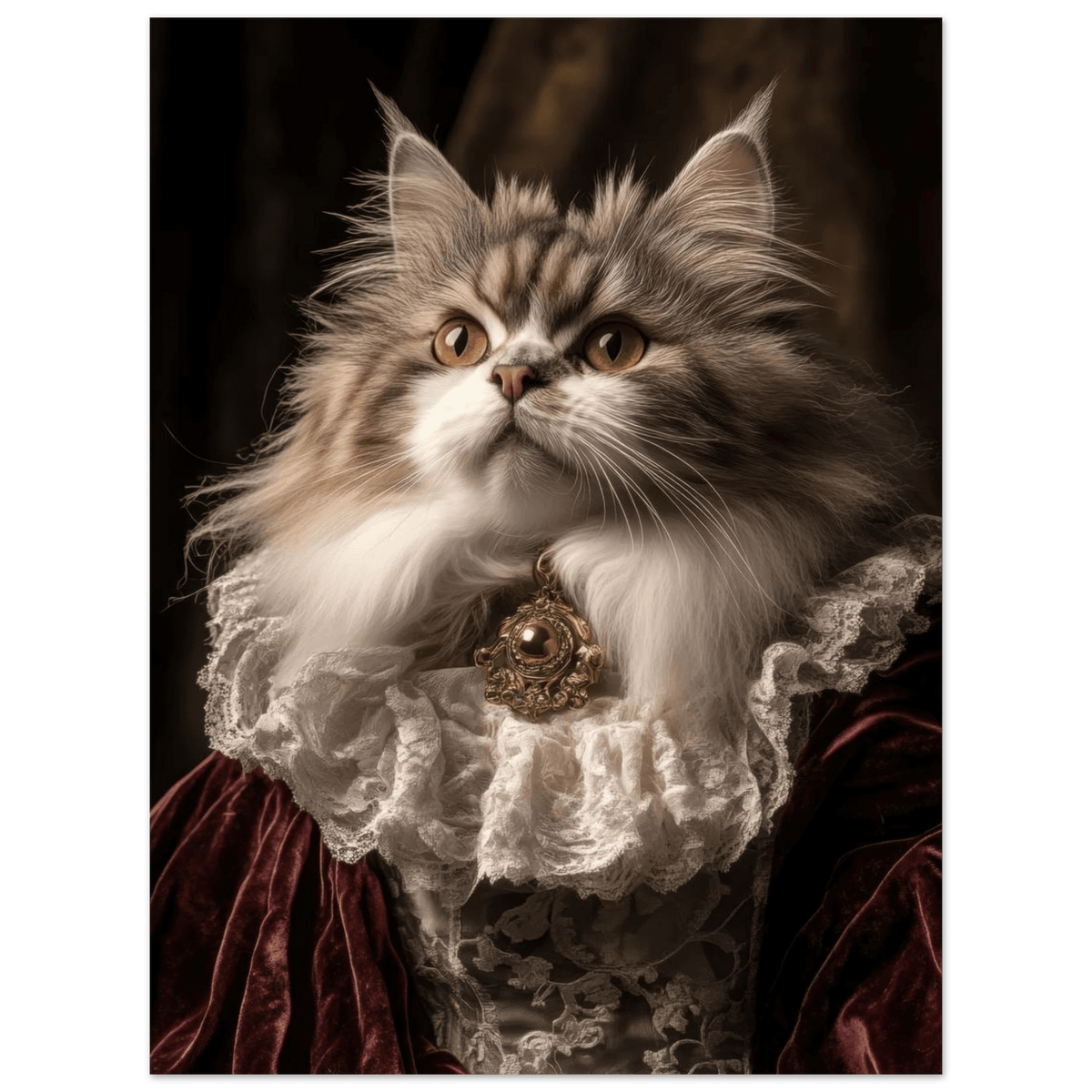 A Baroque Aristocratic Cat Portrait A regal long - h 2 - Shop Ai Art WebShop - Digital Art online Store