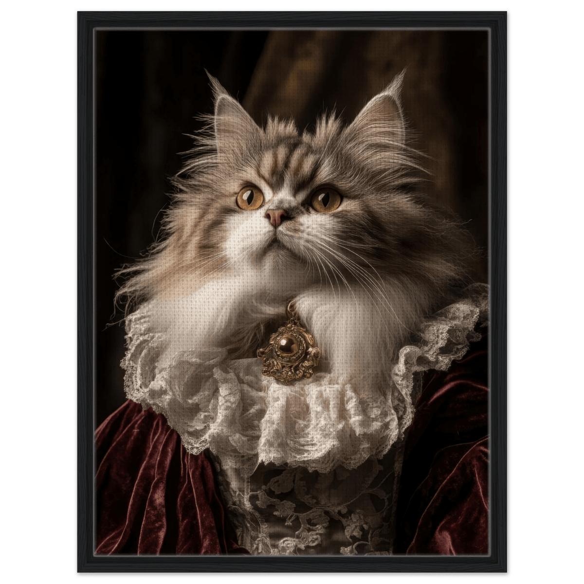 A Baroque Aristocratic Cat Portrait A regal long - h 2 - Shop Ai Art WebShop - Digital Art online Store