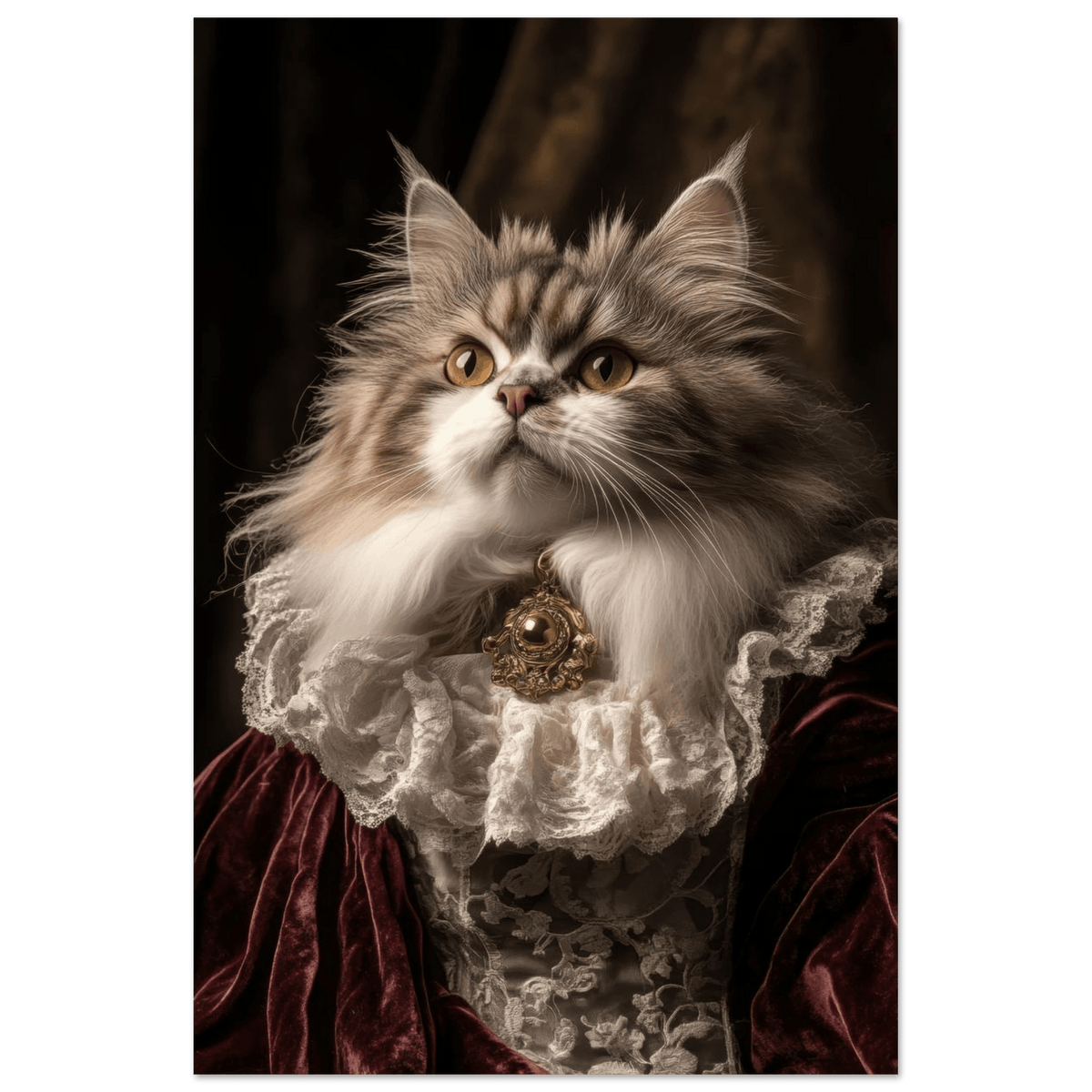 A Baroque Aristocratic Cat Portrait A regal long - h 2 - Shop Ai Art WebShop - Digital Art online Store