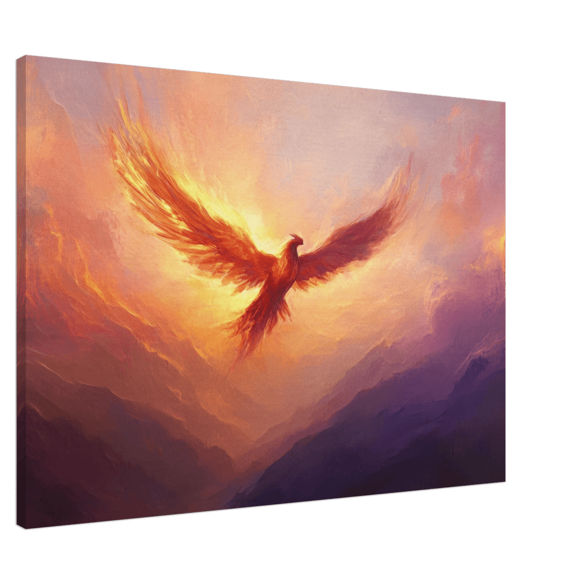 A celestial phoenix soars above a misty valley - Shop Ai Art WebShop - Digital Art online Store
