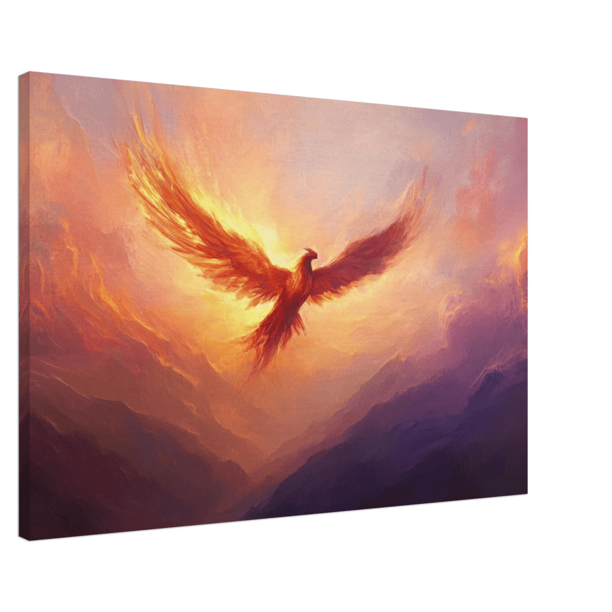 A celestial phoenix soars above a misty valley - Shop Ai Art WebShop - Digital Art online Store