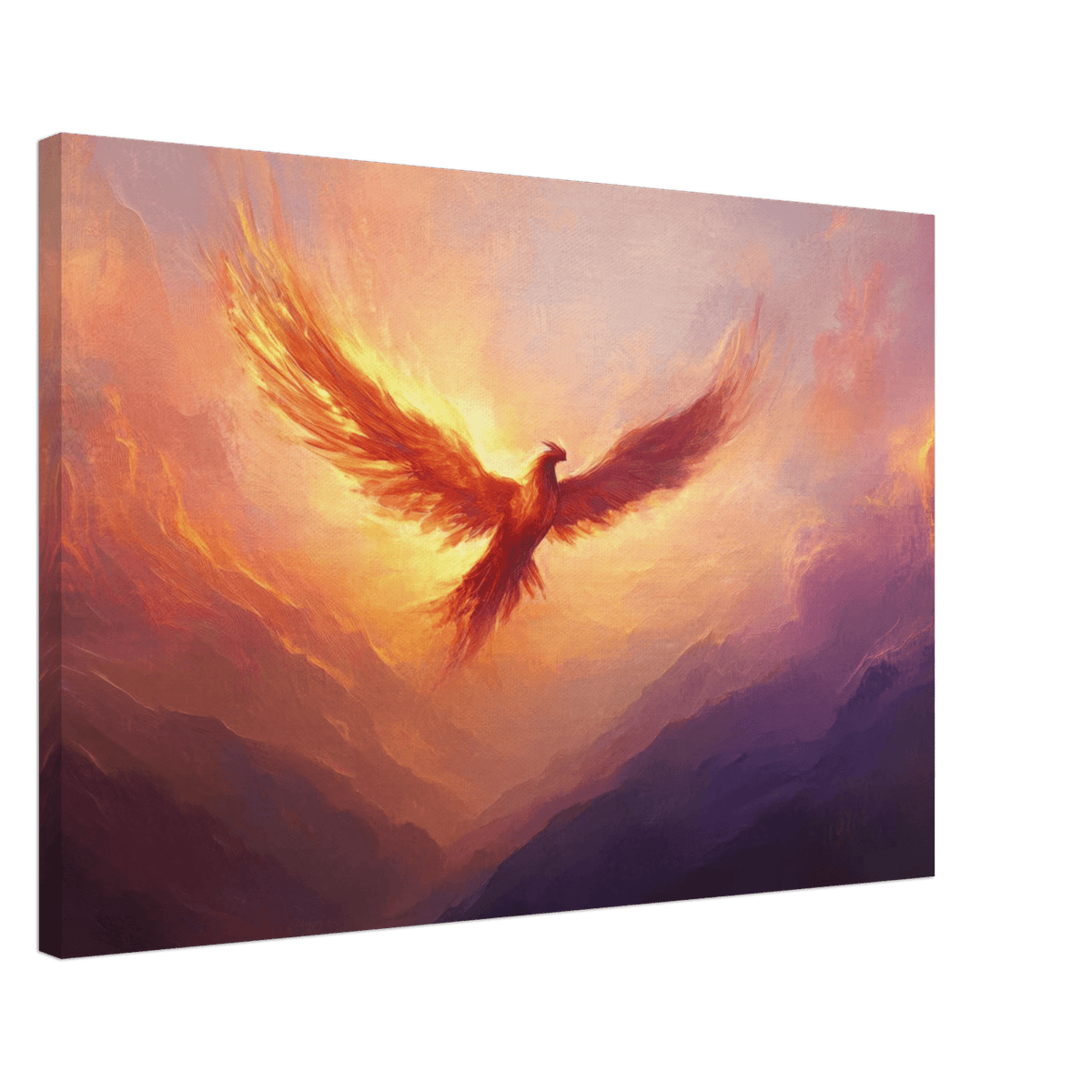 A celestial phoenix soars above a misty valley - Shop Ai Art WebShop - Digital Art online Store