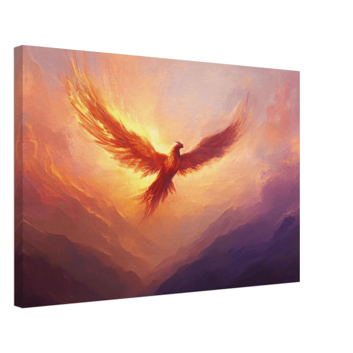 A celestial phoenix soars above a misty valley - Shop Ai Art WebShop - Digital Art online Store