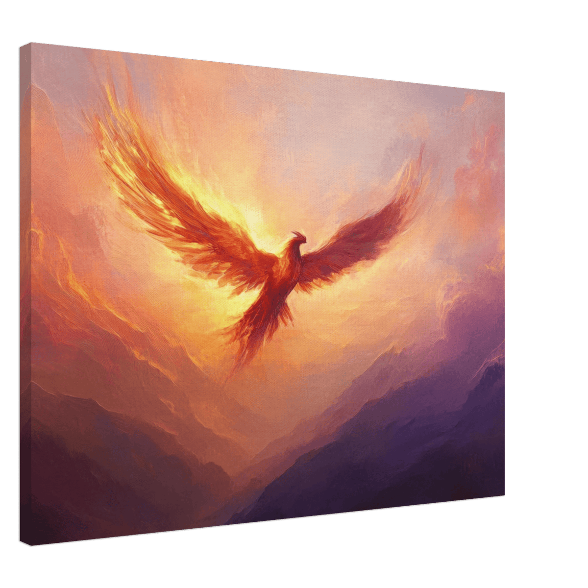 A celestial phoenix soars above a misty valley - Shop Ai Art WebShop - Digital Art online Store