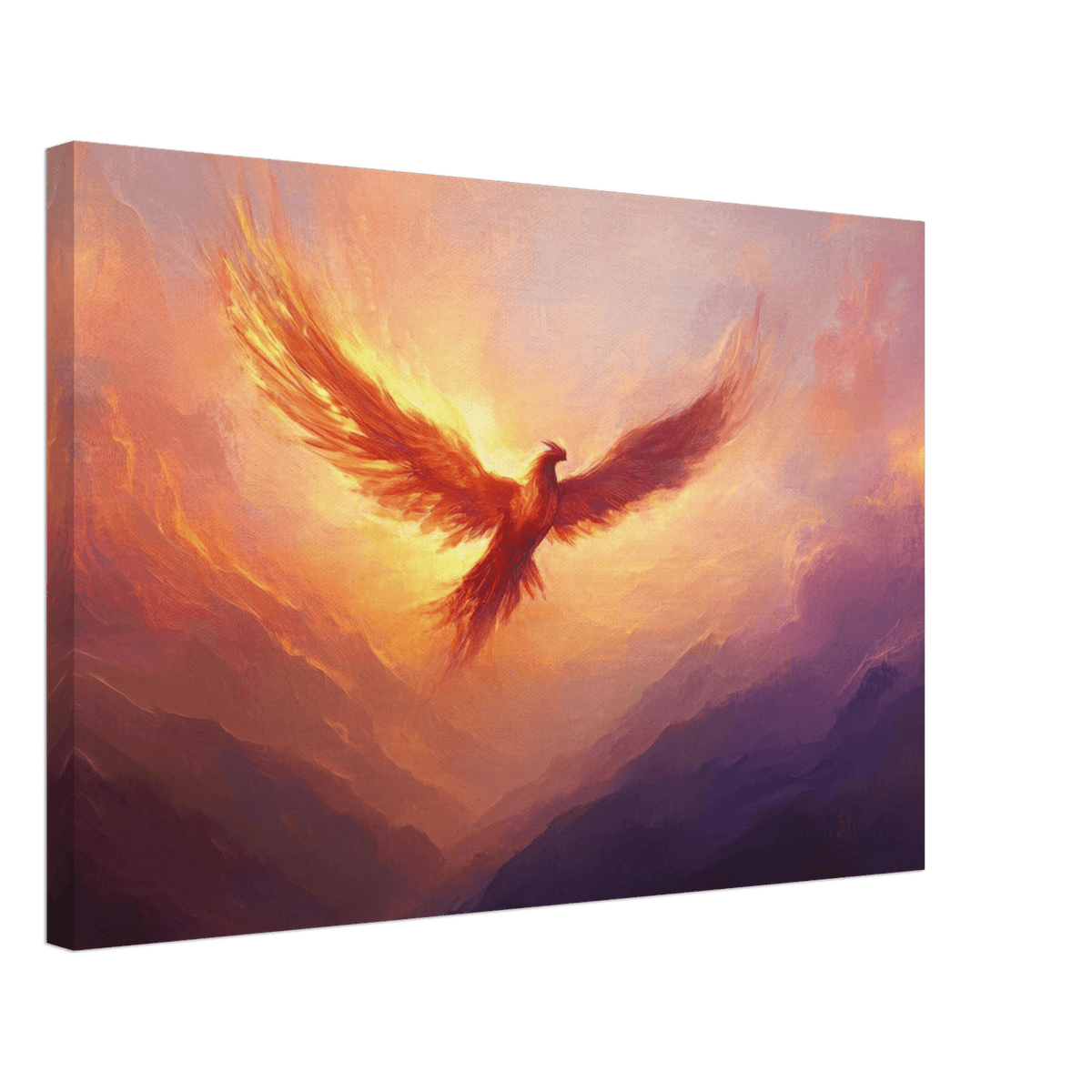 A celestial phoenix soars above a misty valley - Shop Ai Art WebShop - Digital Art online Store