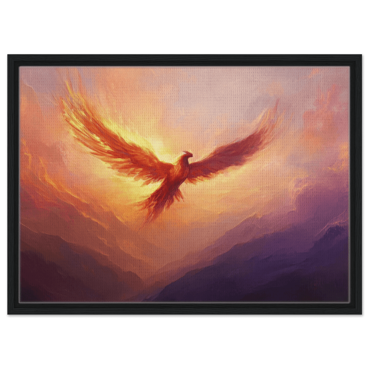A celestial phoenix soars above a misty valley - Shop Ai Art WebShop - Digital Art online Store