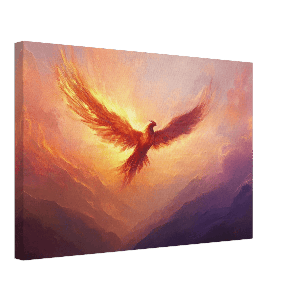 A celestial phoenix soars above a misty valley - Shop Ai Art WebShop - Digital Art online Store