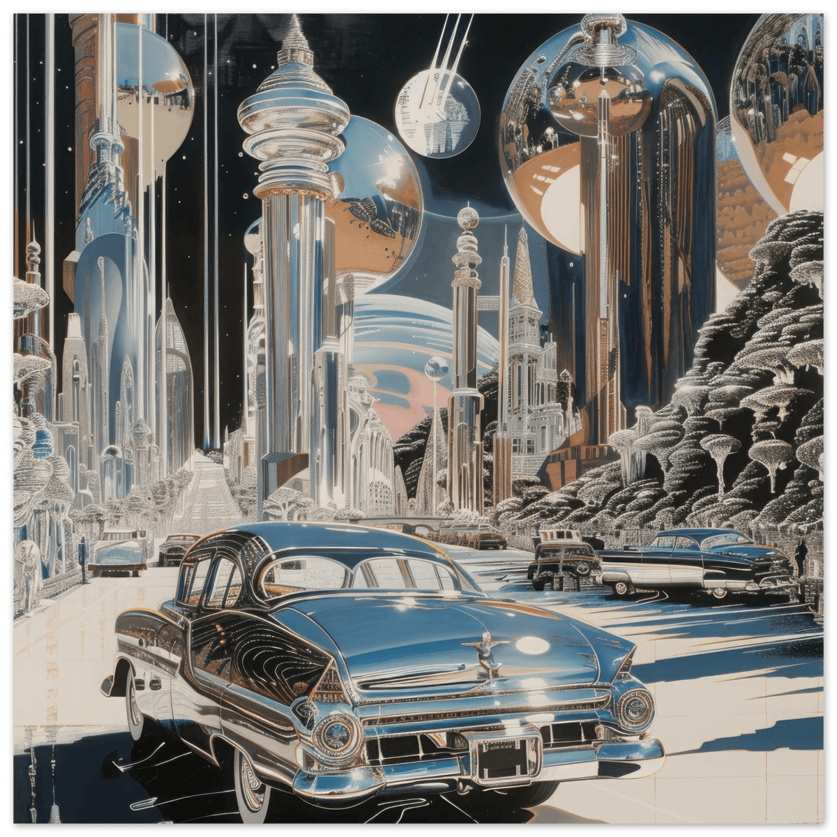 A Chrome World - Shop Ai Art WebShop - Digital Art online Store