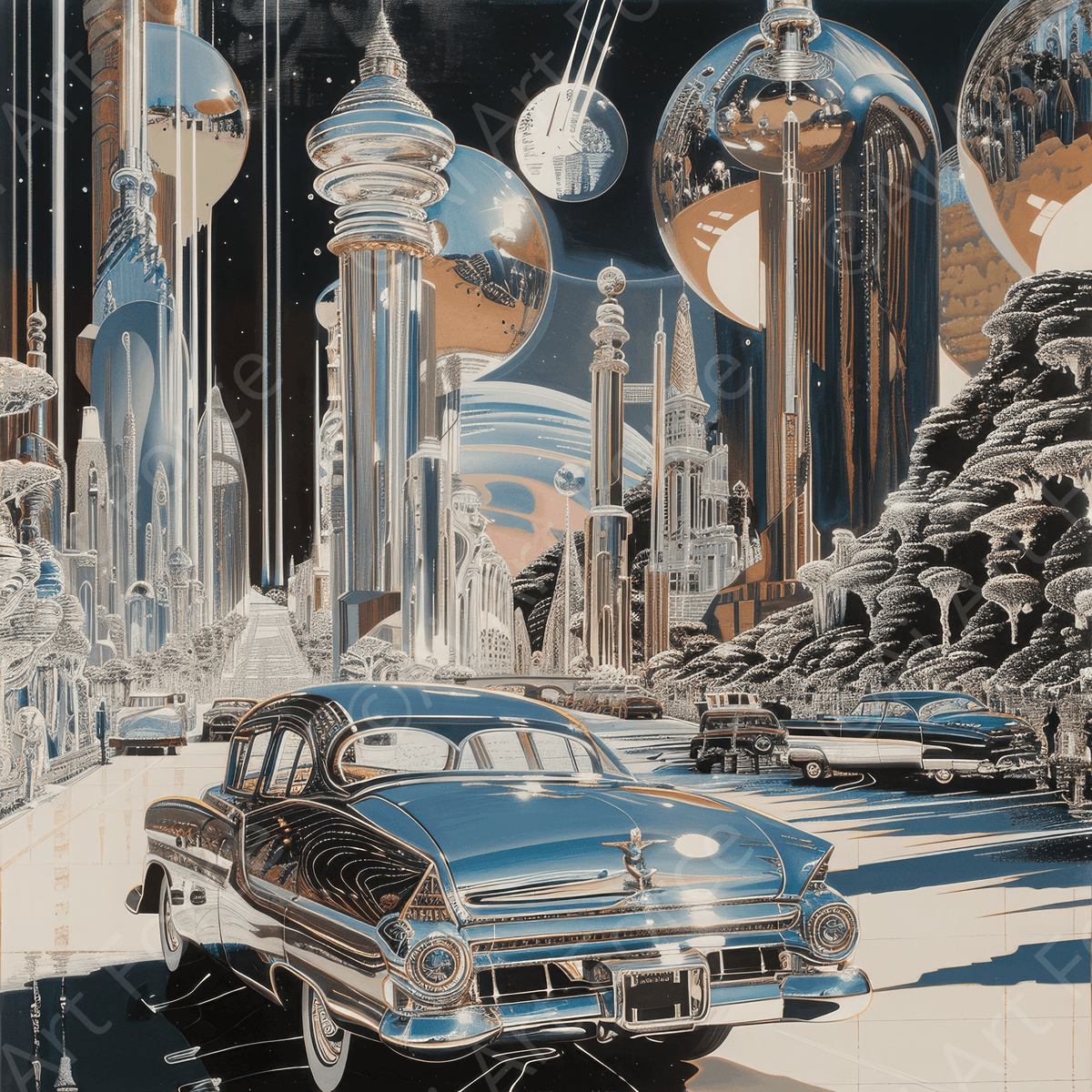 A Chrome World - Shop Ai Art WebShop - Digital Art online Store