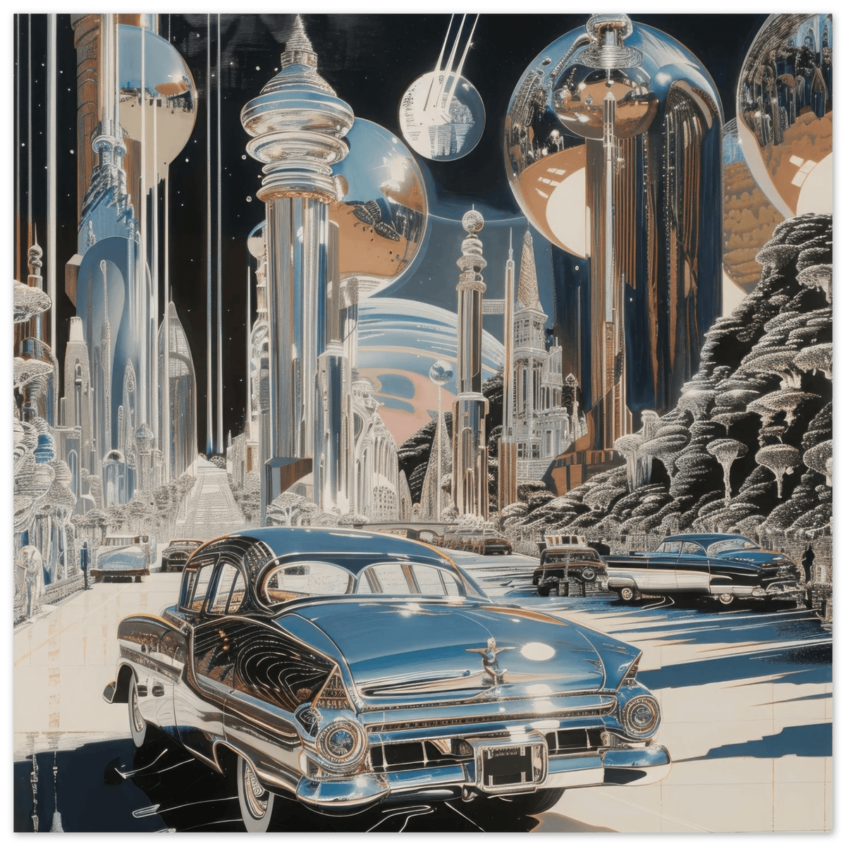 A Chrome World - Shop Ai Art WebShop - Digital Art online Store