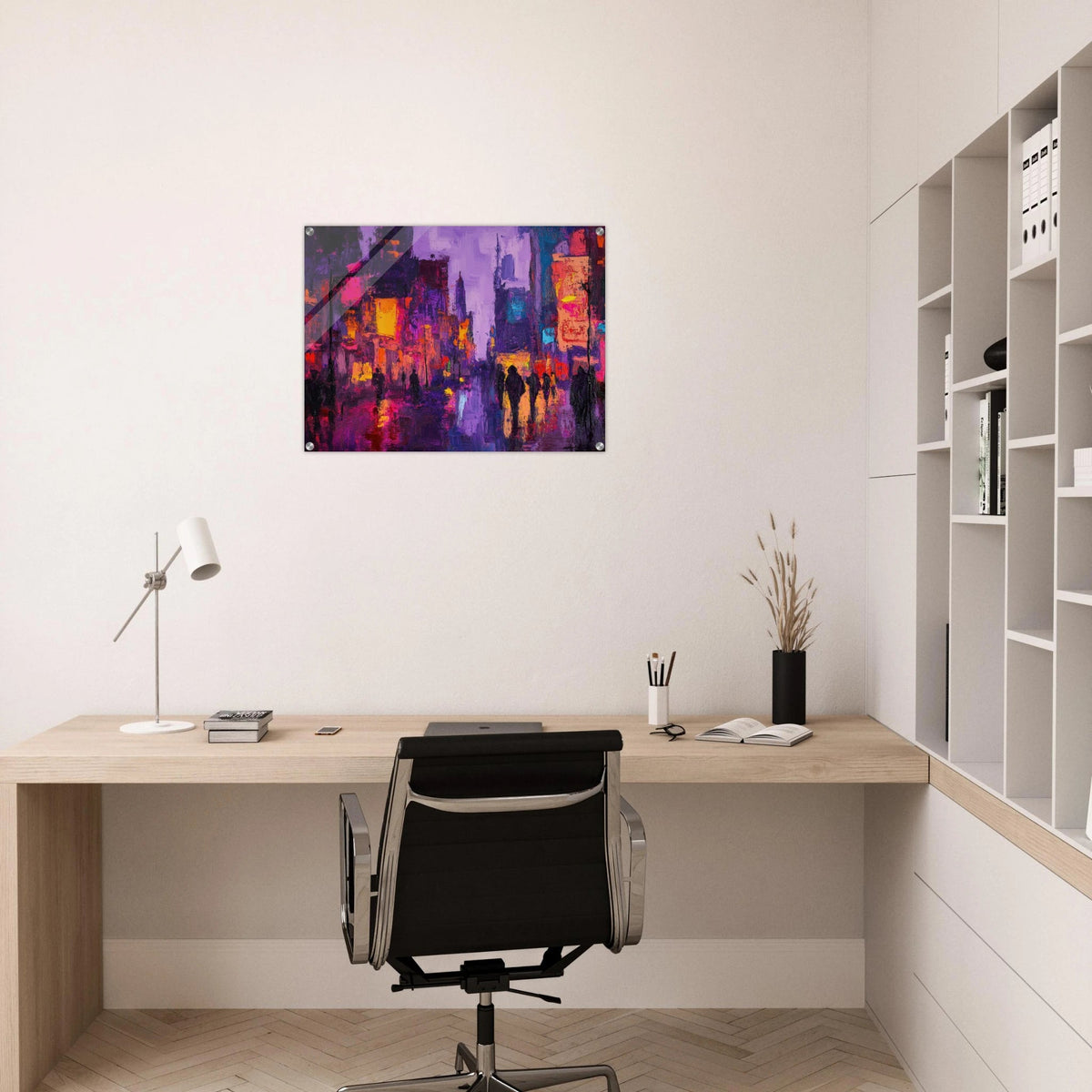 A cityscape bathed in the dim glow of streetlight 3 - Shop Ai Art WebShop - Digital Art online Store