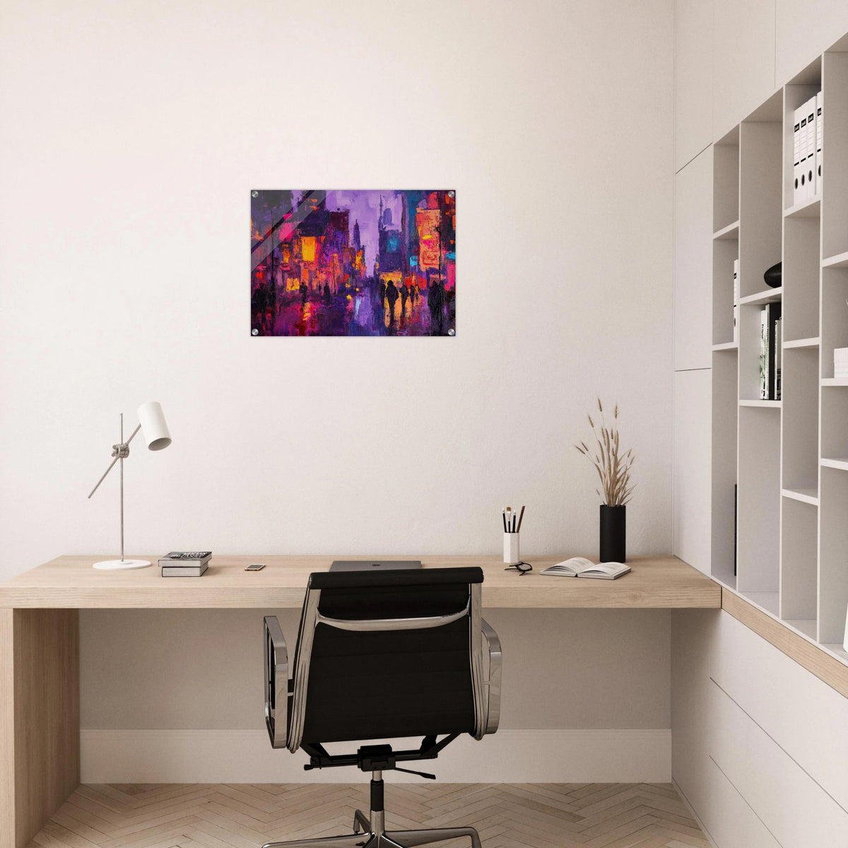 A cityscape bathed in the dim glow of streetlight 3 - Shop Ai Art WebShop - Digital Art online Store