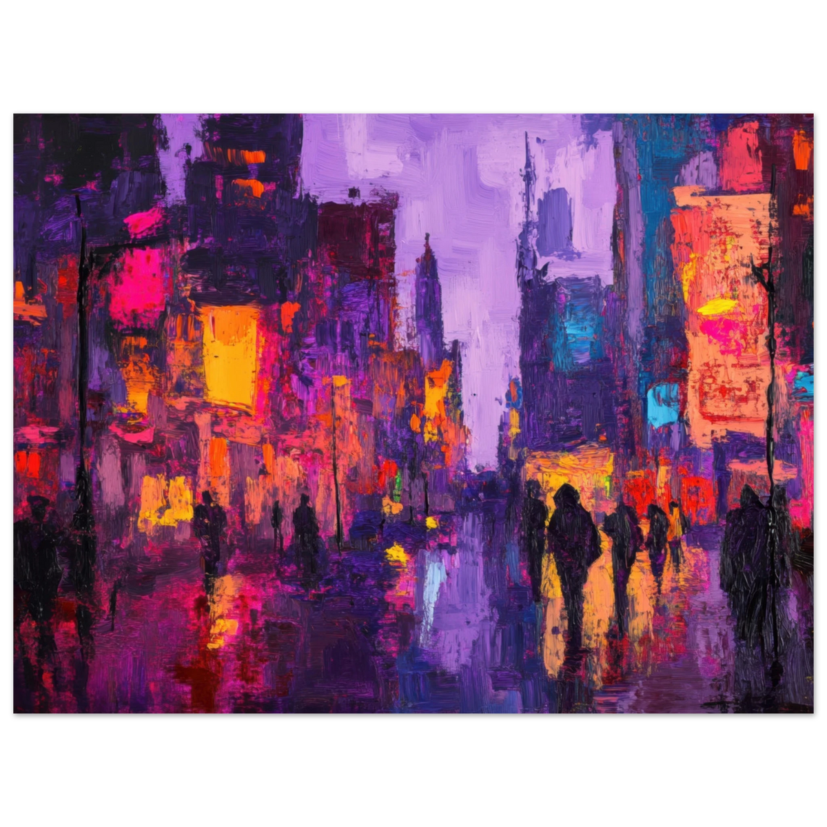 A cityscape bathed in the dim glow of streetlight 3 - Shop Ai Art WebShop - Digital Art online Store