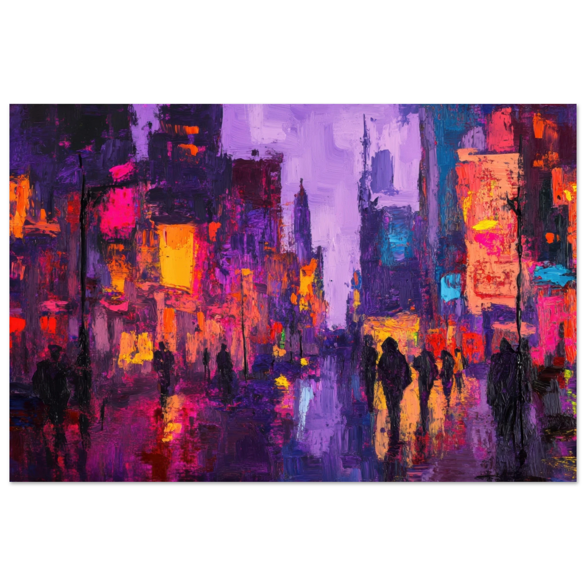 A cityscape bathed in the dim glow of streetlight 3 - Shop Ai Art WebShop - Digital Art online Store