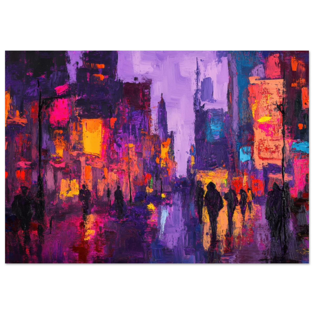 A cityscape bathed in the dim glow of streetlight 3 - Shop Ai Art WebShop - Digital Art online Store