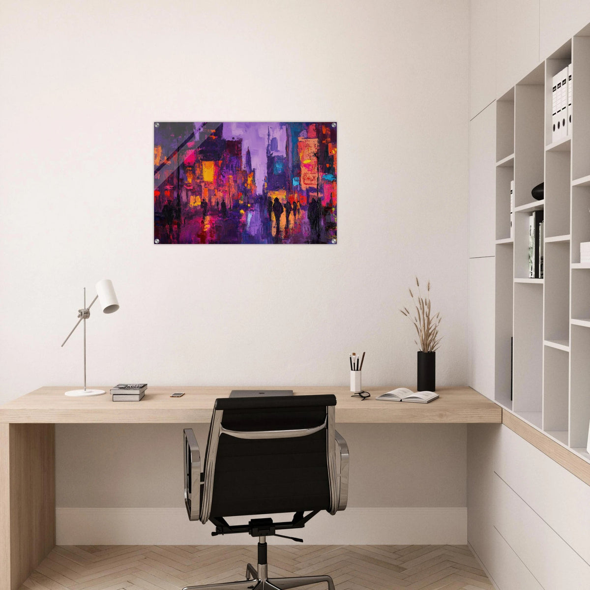 A cityscape bathed in the dim glow of streetlight 3 - Shop Ai Art WebShop - Digital Art online Store