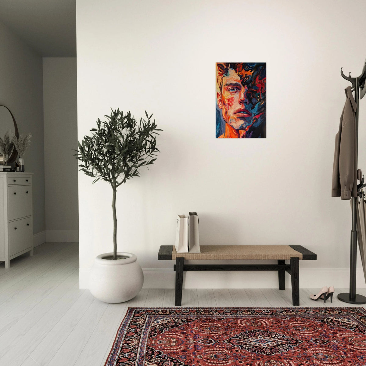 A Close - Up Portrait in Abstract Flames 2 - Shop Ai Art WebShop - Digital Art online Store