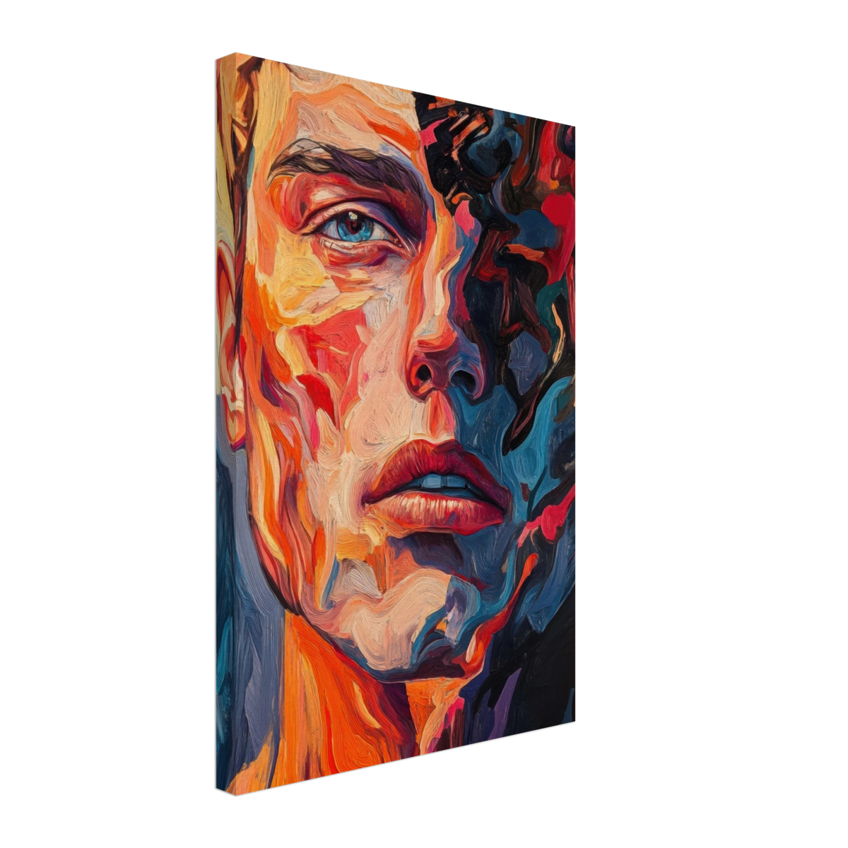 A Close - Up Portrait in Abstract Flames 2 - Shop Ai Art WebShop - Digital Art online Store