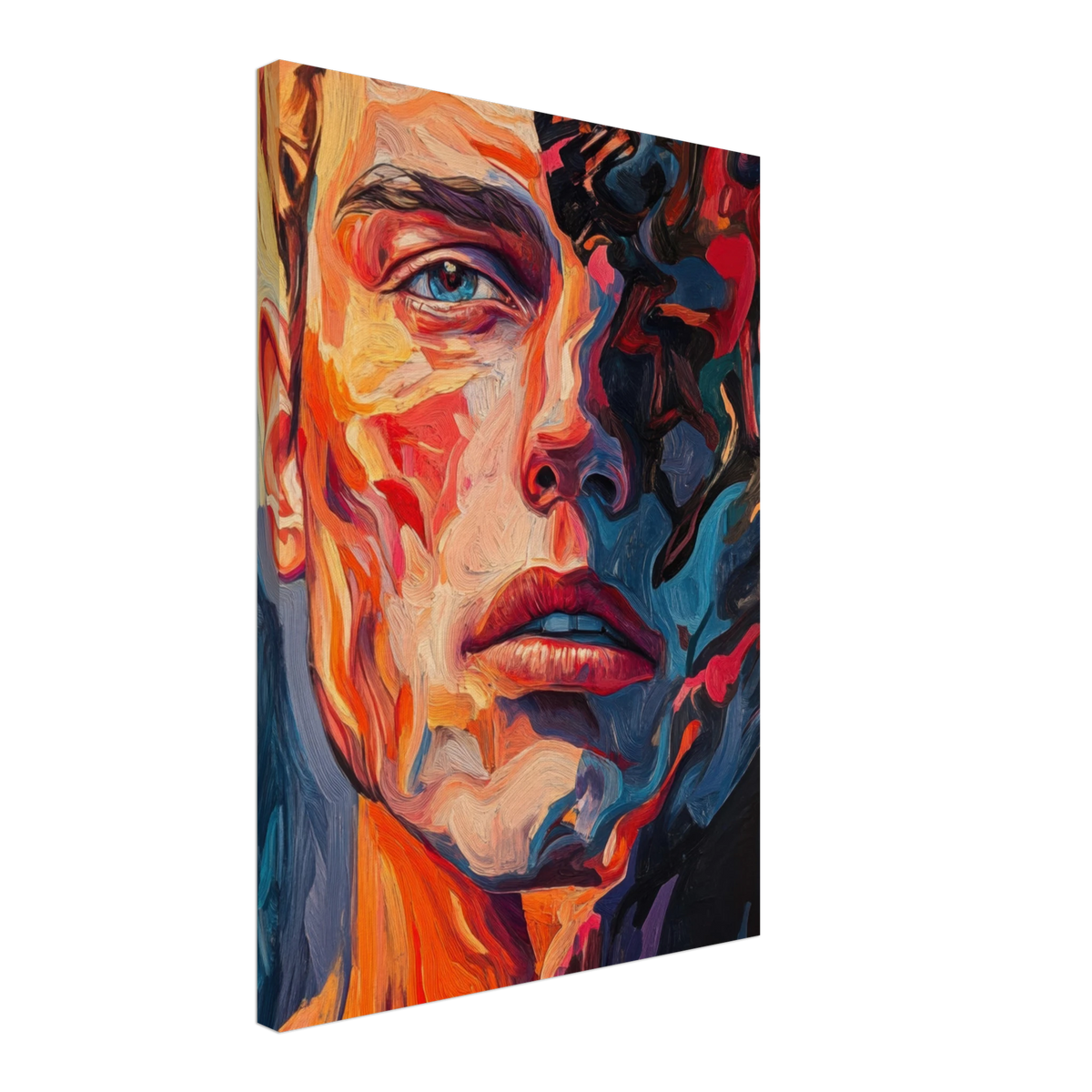 A Close - Up Portrait in Abstract Flames 2 - Shop Ai Art WebShop - Digital Art online Store
