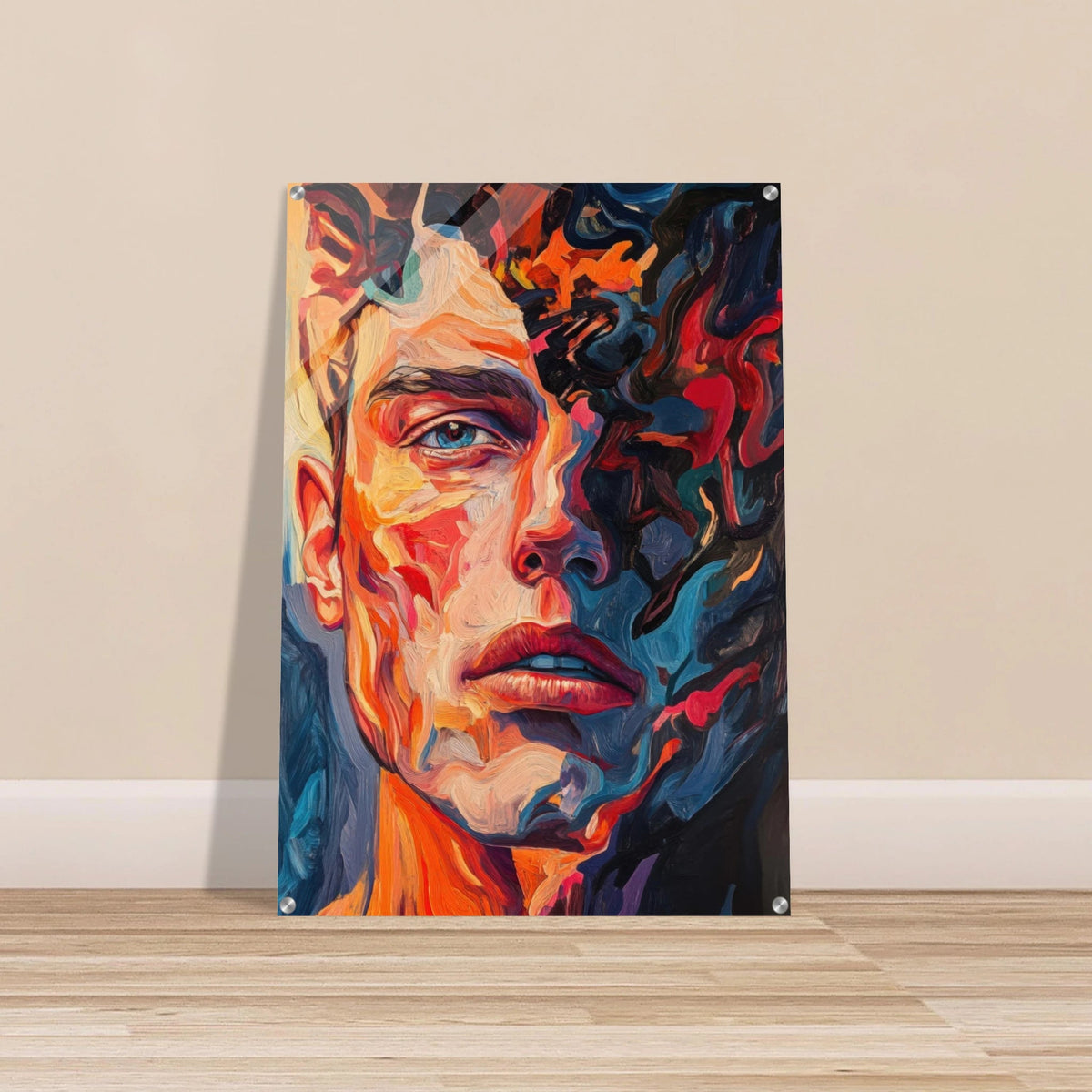 A Close - Up Portrait in Abstract Flames 2 - Shop Ai Art WebShop - Digital Art online Store