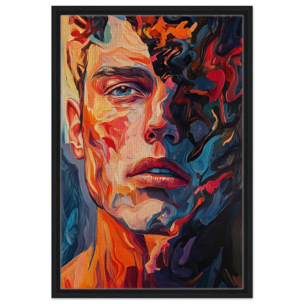 A Close - Up Portrait in Abstract Flames 2 - Shop Ai Art WebShop - Digital Art online Store