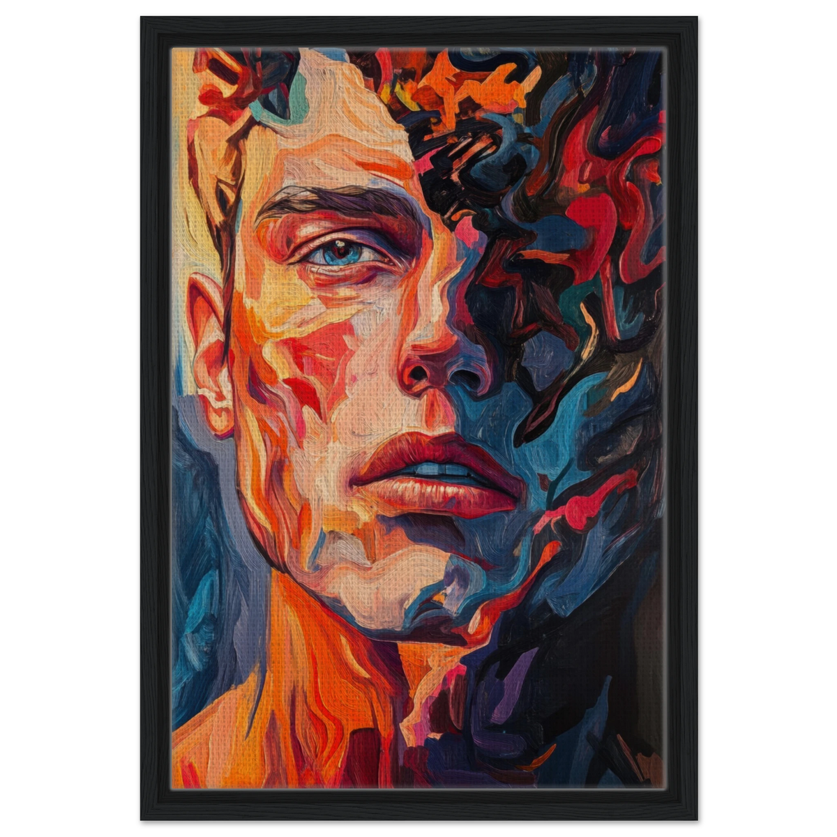 A Close - Up Portrait in Abstract Flames 2 - Shop Ai Art WebShop - Digital Art online Store