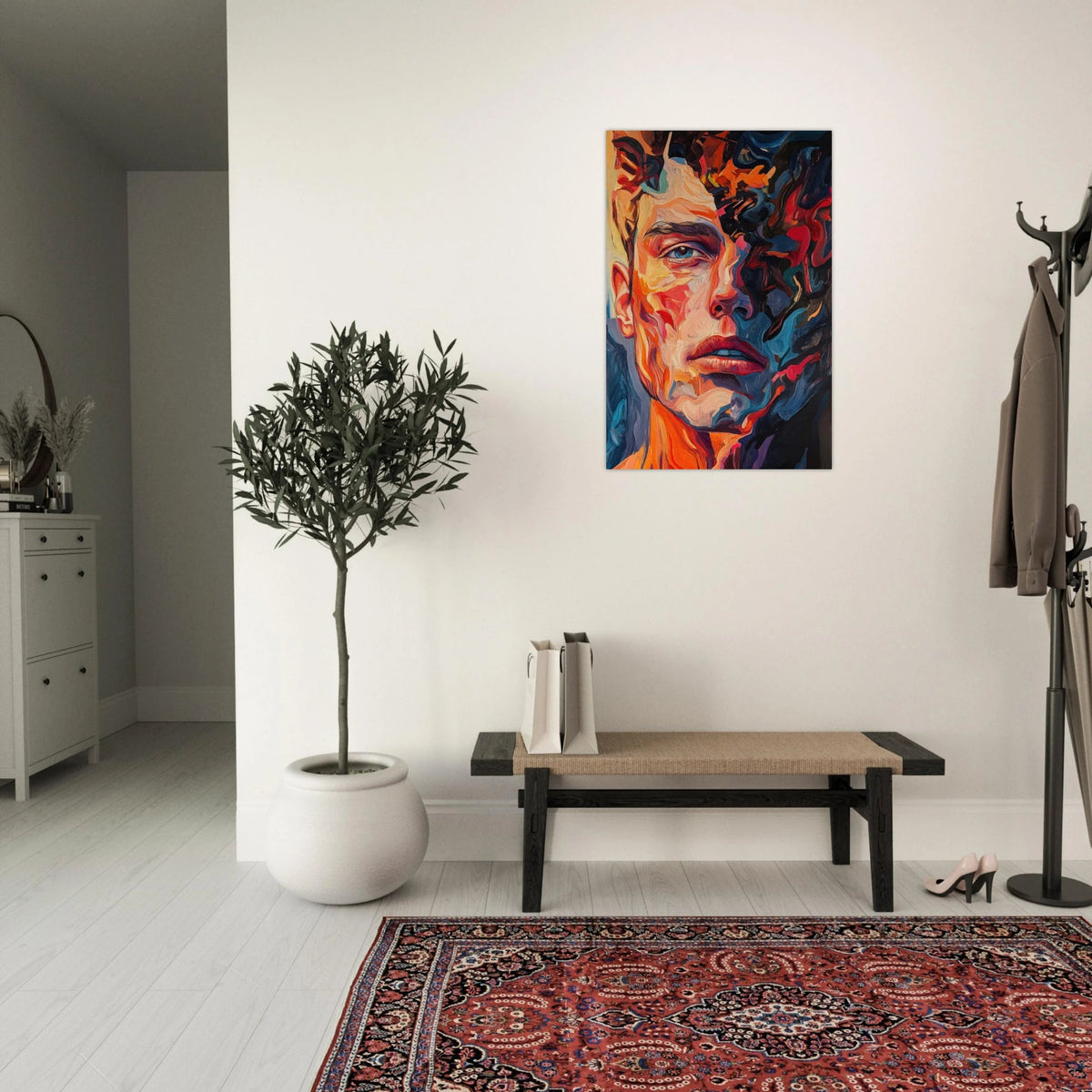 A Close - Up Portrait in Abstract Flames 2 - Shop Ai Art WebShop - Digital Art online Store