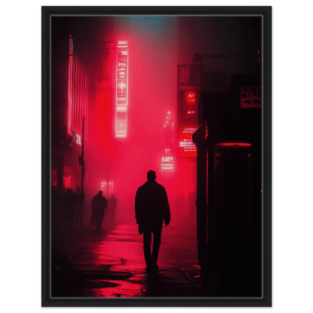 A lone detective in a neon street - Shop Ai Art WebShop - Digital Art online Store