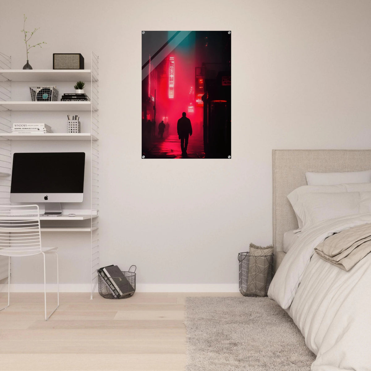 A lone detective in a neon street - Shop Ai Art WebShop - Digital Art online Store