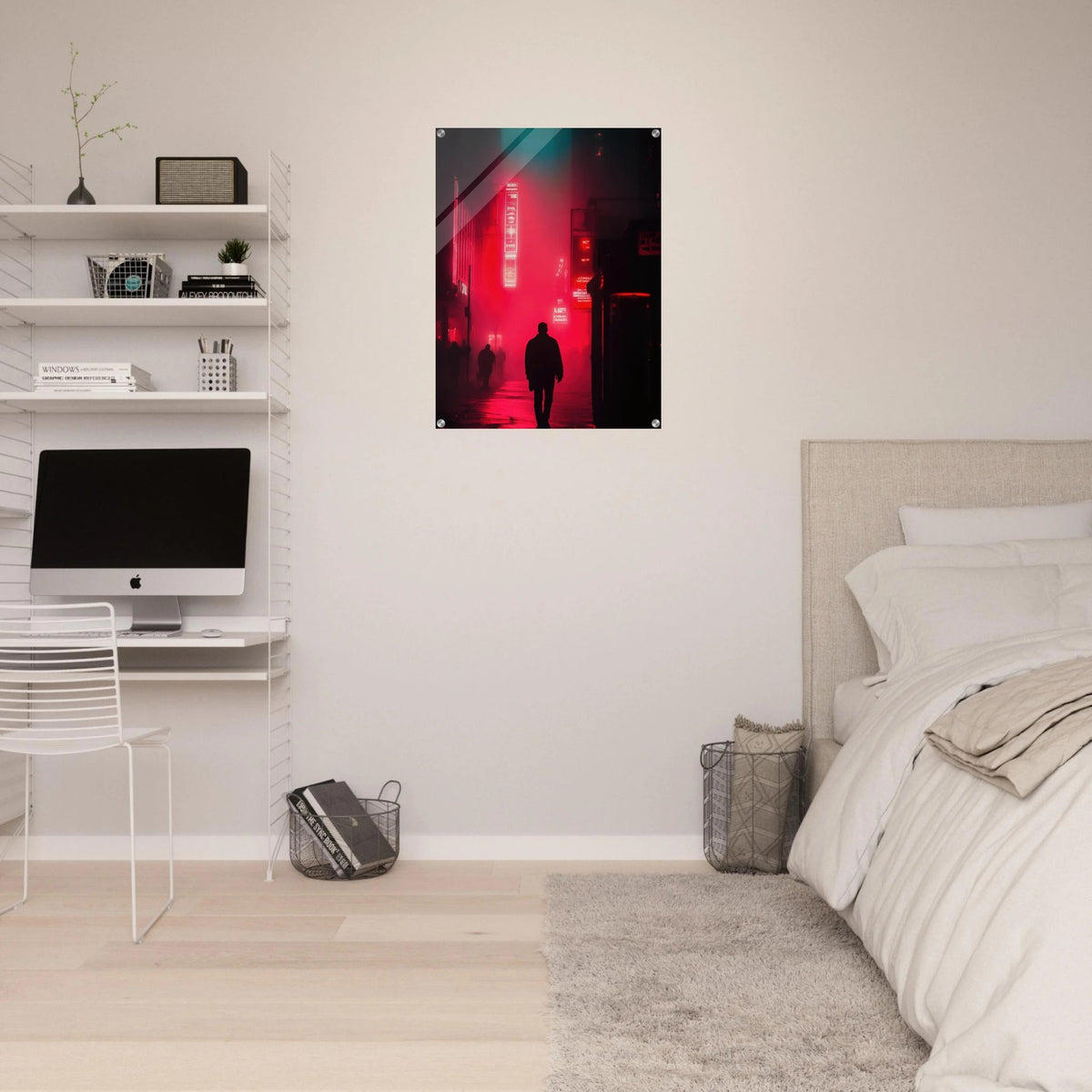 A lone detective in a neon street - Shop Ai Art WebShop - Digital Art online Store