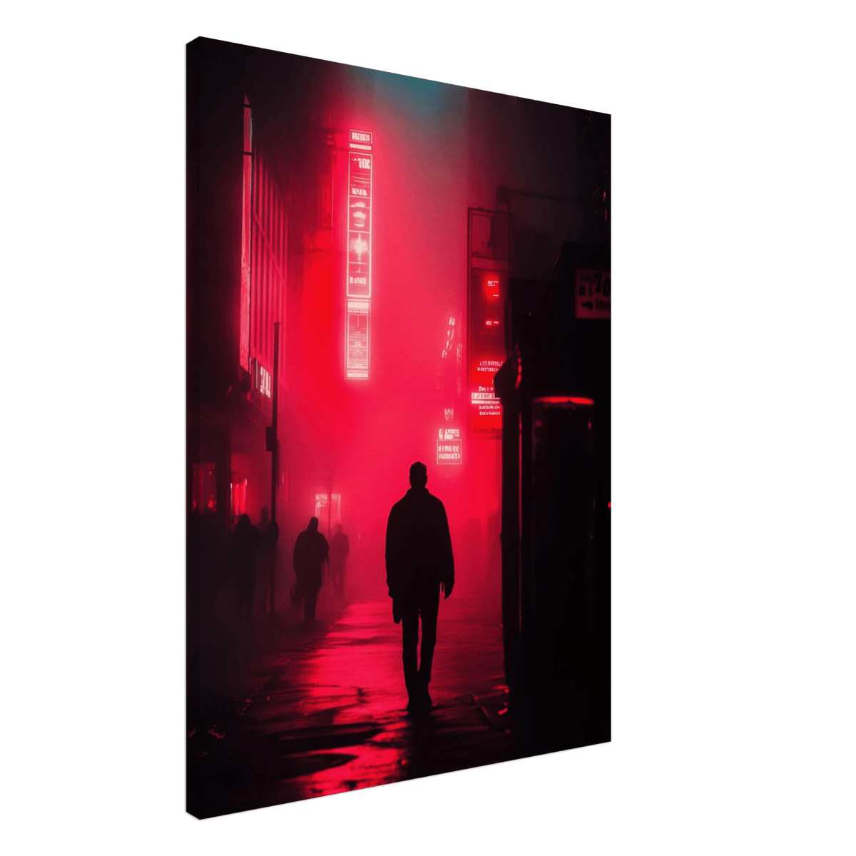 A lone detective in a neon street - Shop Ai Art WebShop - Digital Art online Store
