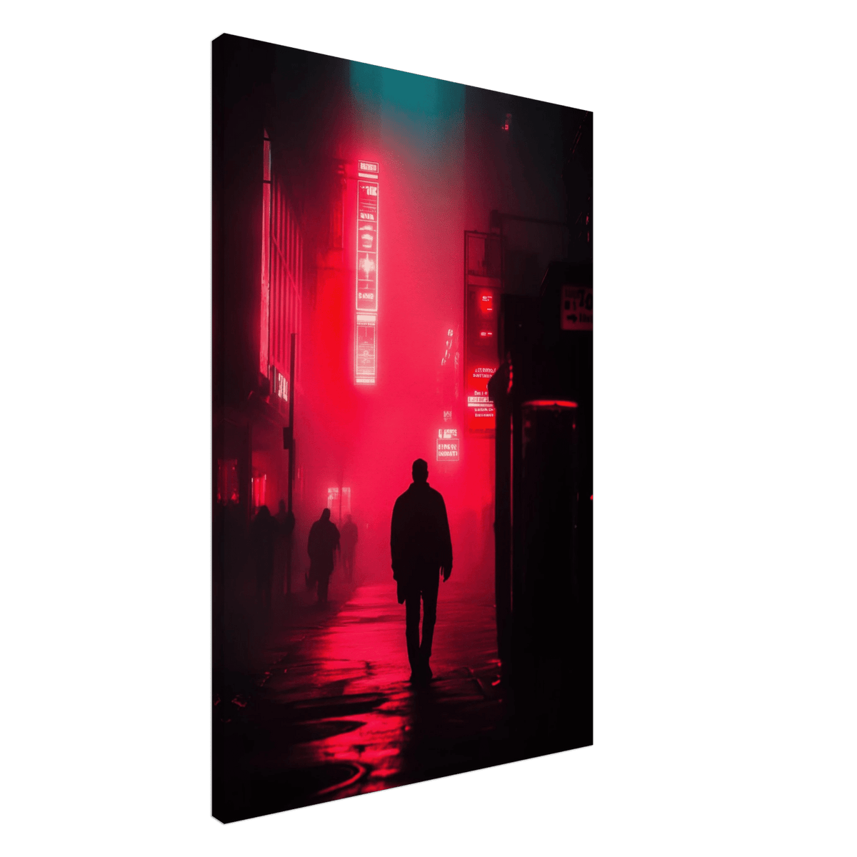 A lone detective in a neon street - Shop Ai Art WebShop - Digital Art online Store
