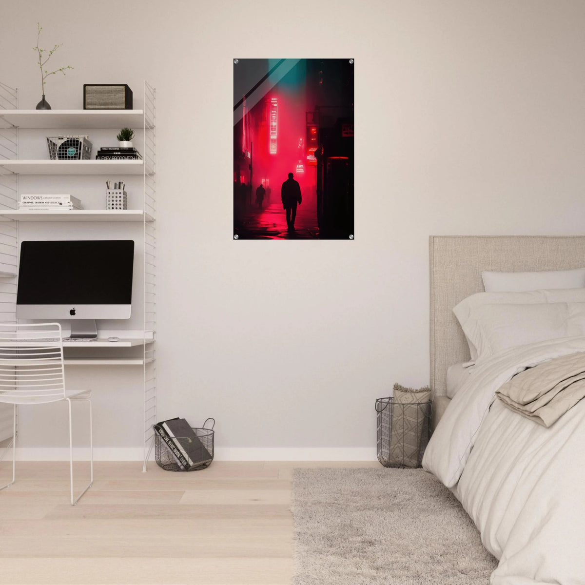 A lone detective in a neon street - Shop Ai Art WebShop - Digital Art online Store