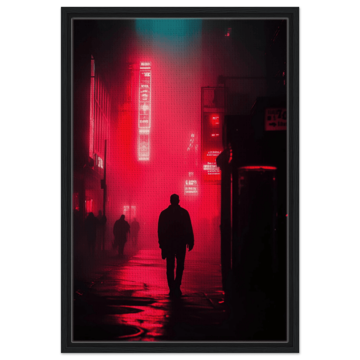 A lone detective in a neon street - Shop Ai Art WebShop - Digital Art online Store