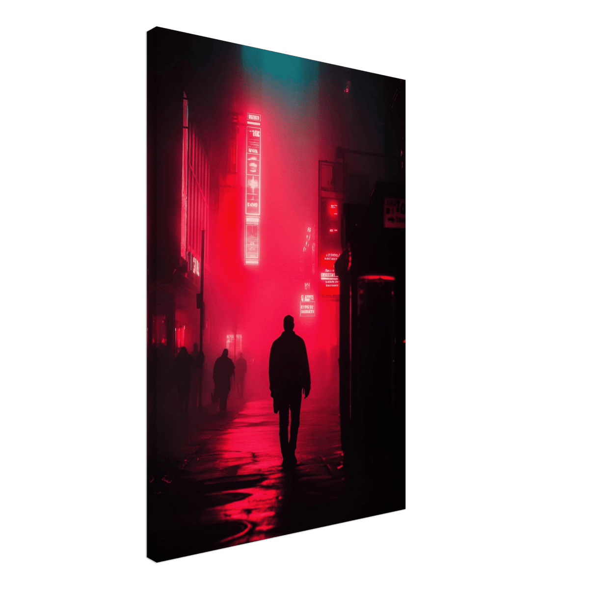 A lone detective in a neon street - Shop Ai Art WebShop - Digital Art online Store