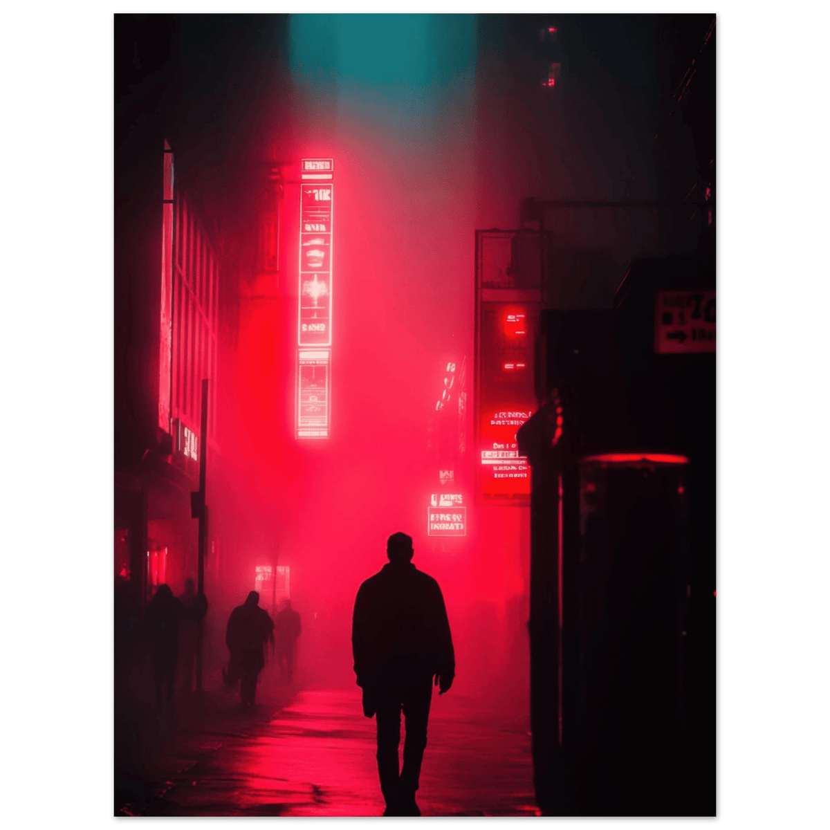 A lone detective in a neon street - Shop Ai Art WebShop - Digital Art online Store