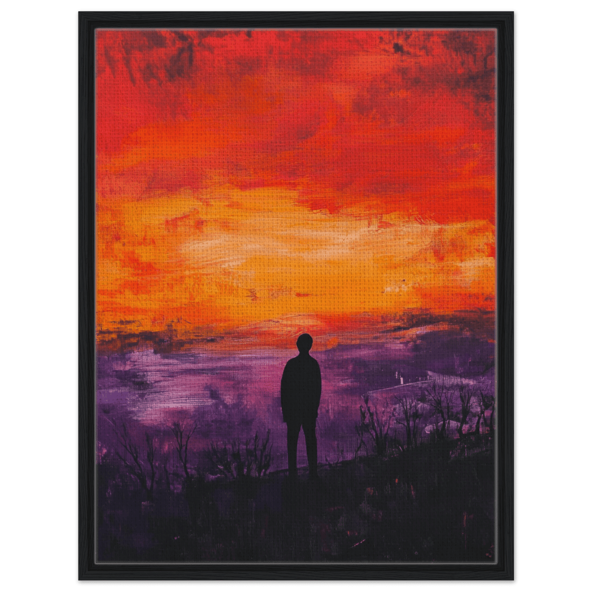 A lone figure stands before an apocalyptic sunse 2 - Shop Ai Art WebShop - Digital Art online Store